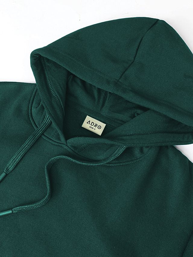 Men Green Cotton Fleece Printed Hoodie - Image 3