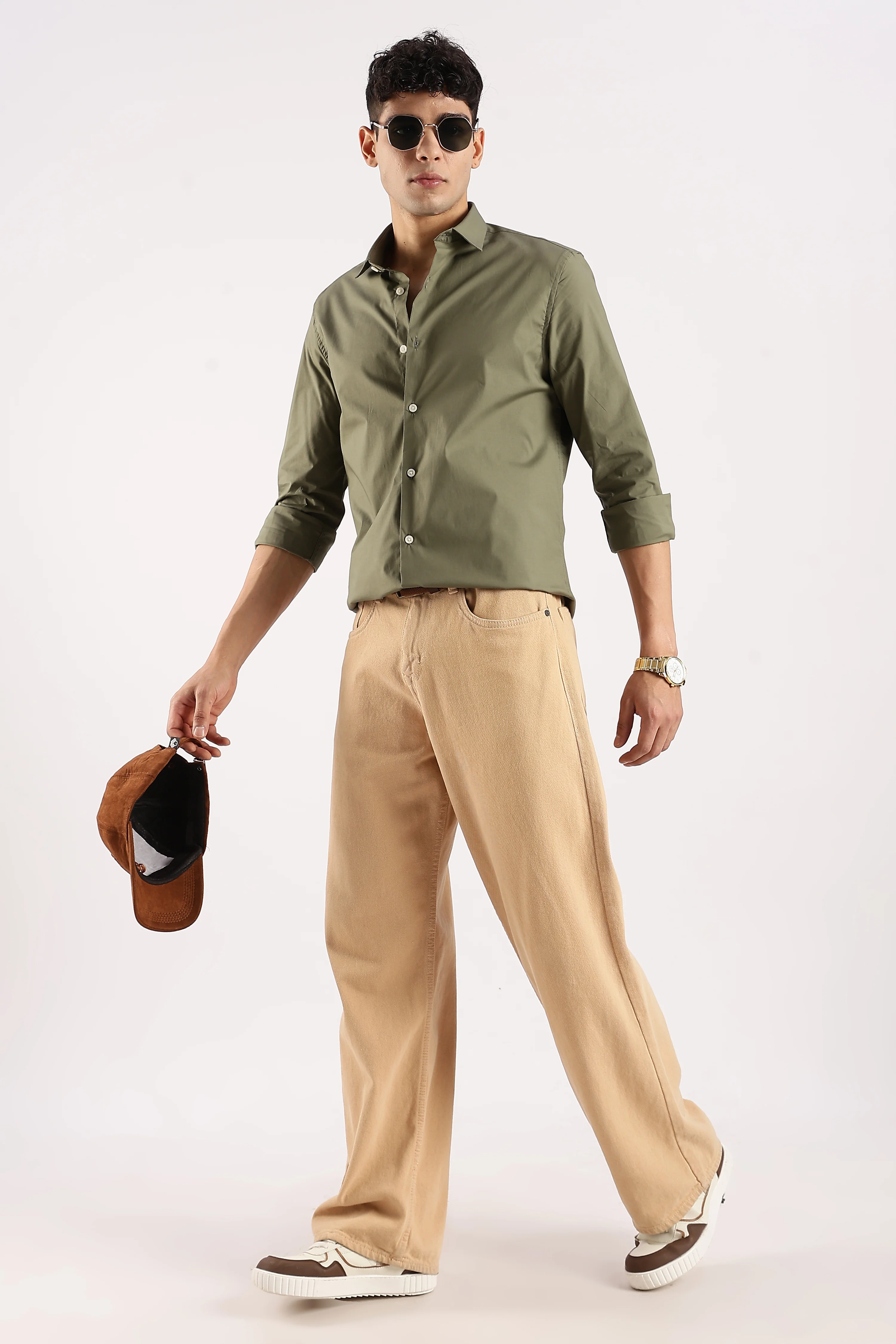 Men Green Cotton Lycra Shirt - Image 10