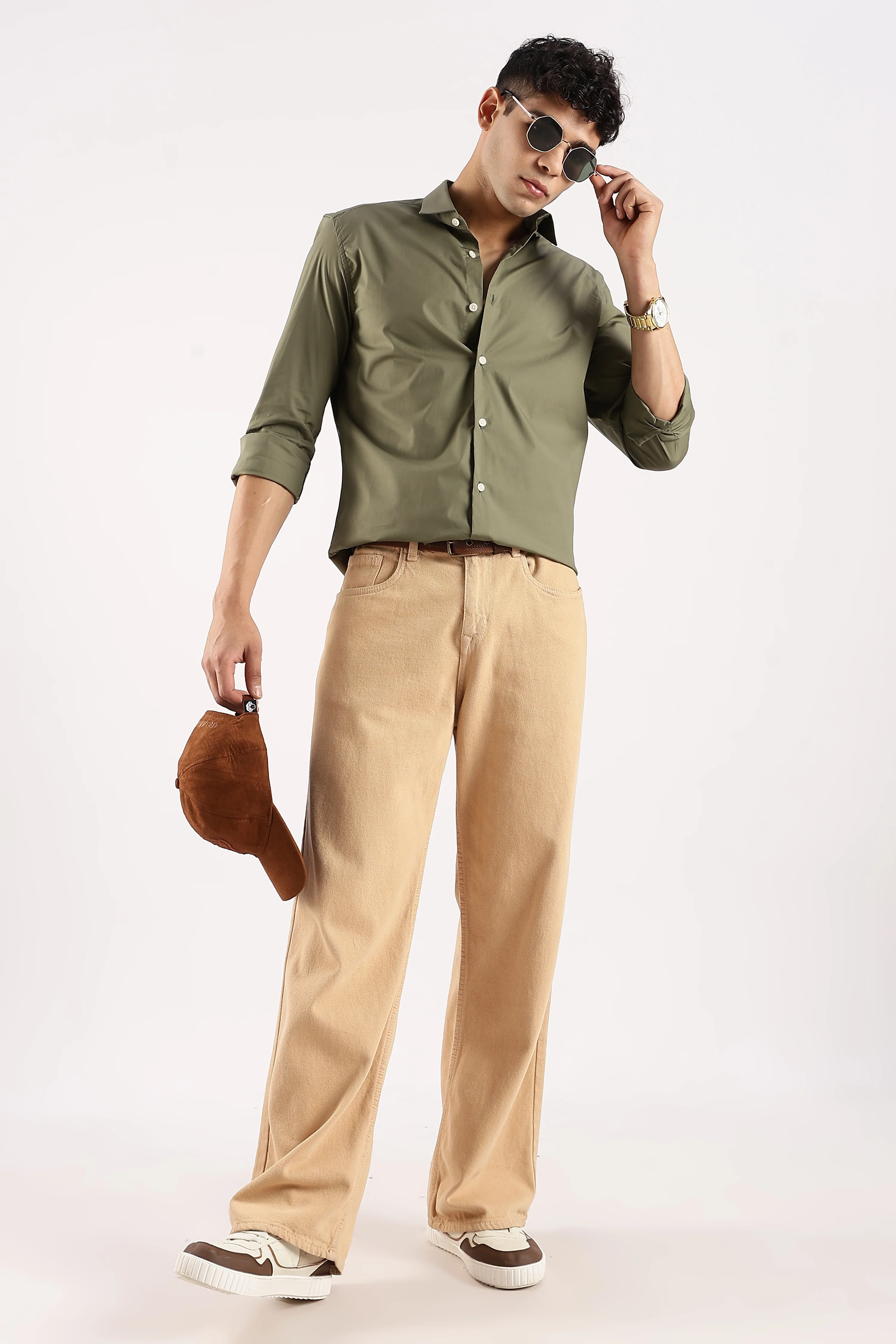 Men Green Cotton Lycra Shirt - Image 7