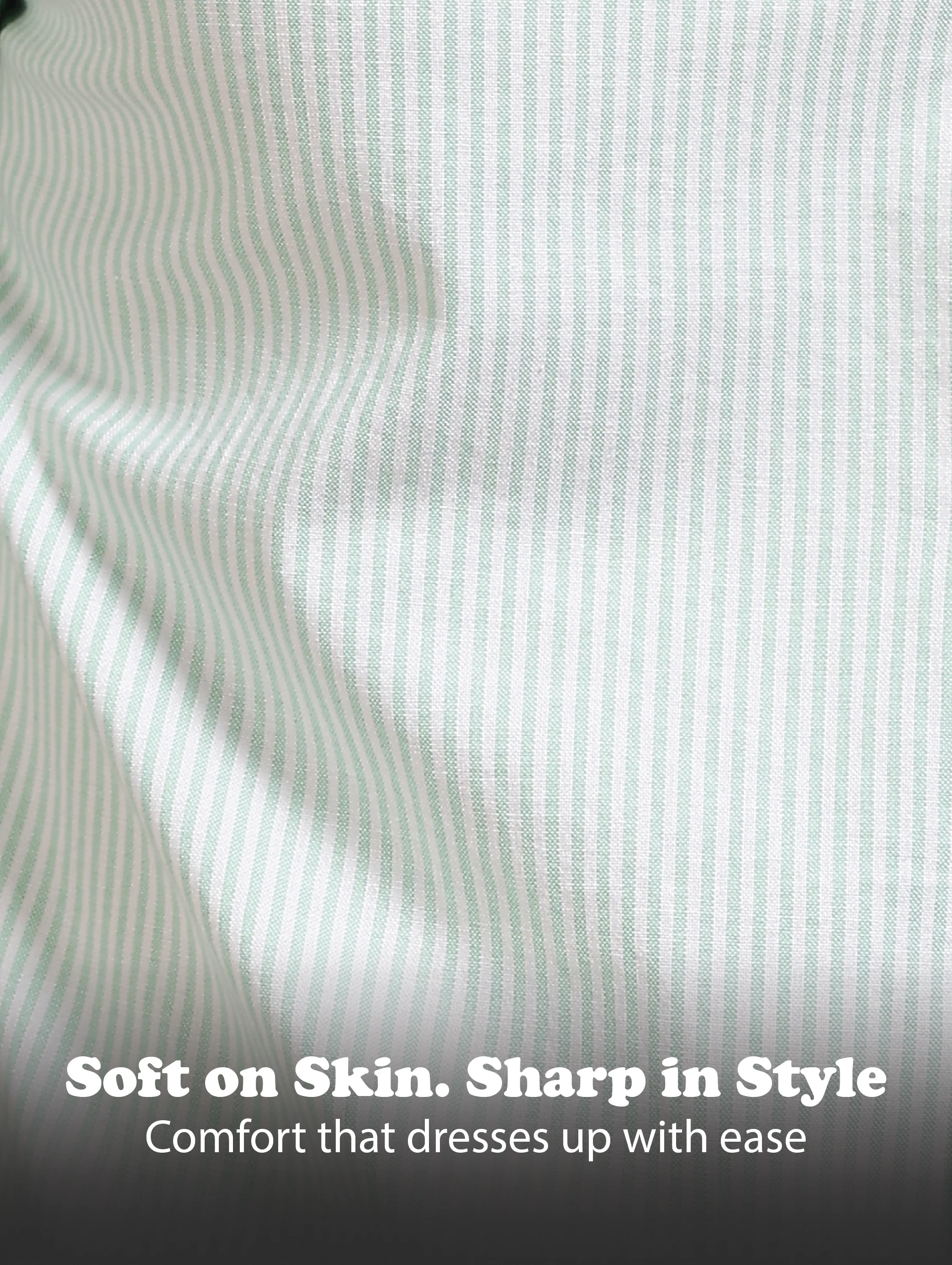 Men Green Cotton Oxford Slim Fit Striped Shirt - Image 12