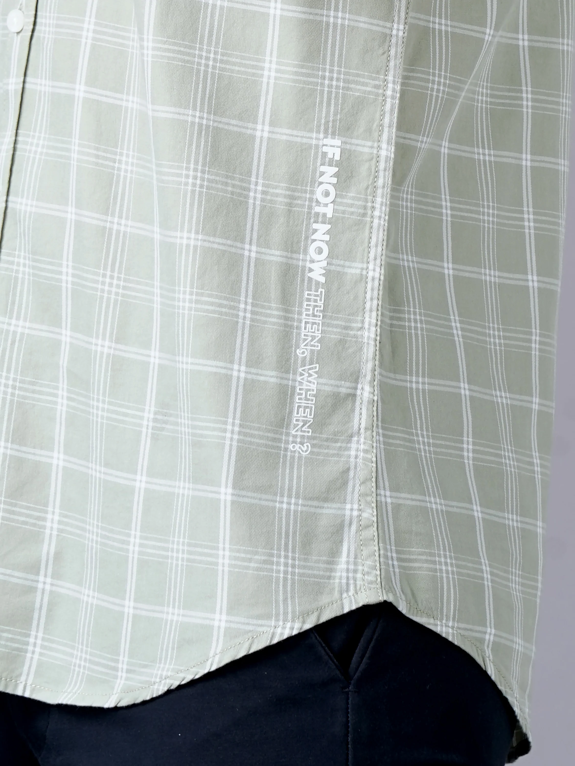 Men Green Cotton Slim Shirt - Image 2