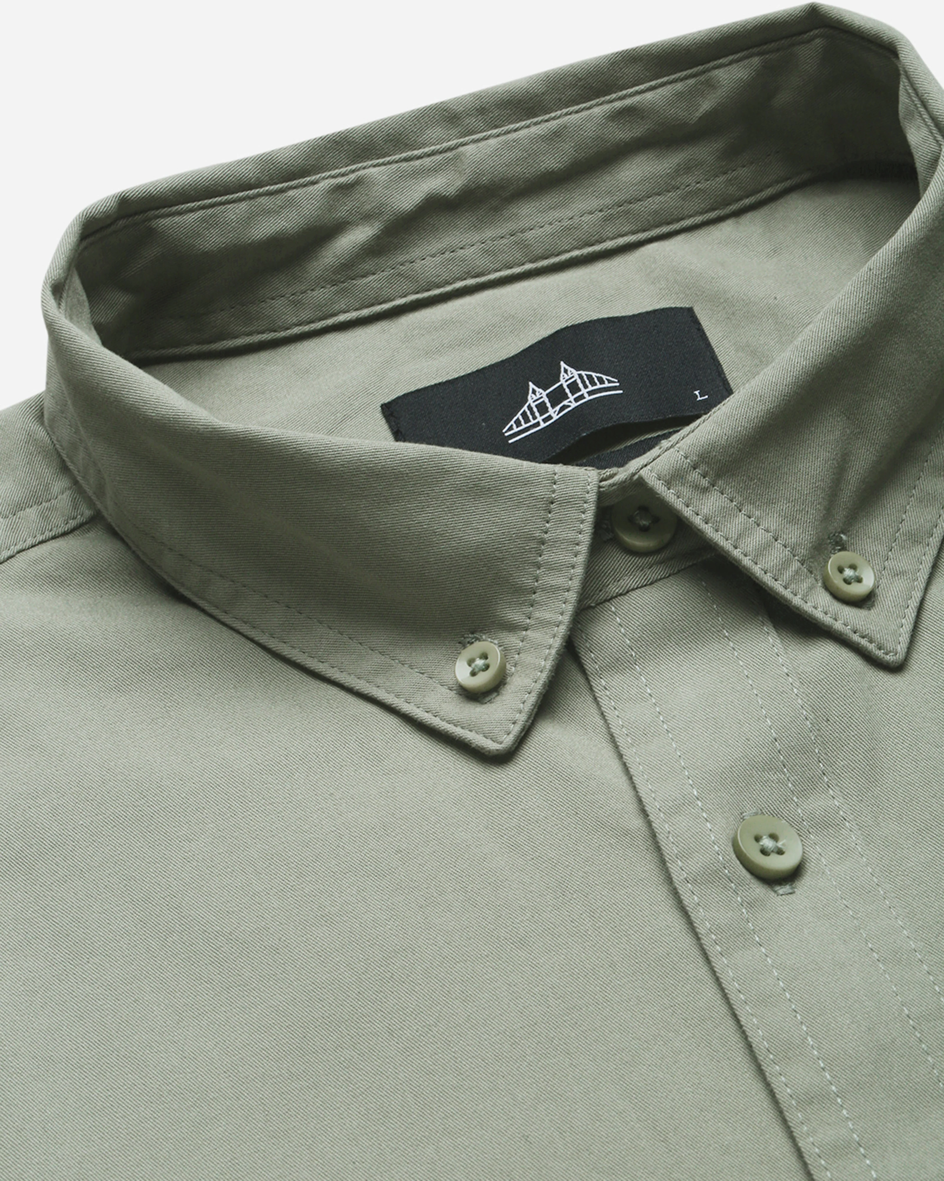 Men Green Cotton Twill Shirt - Image 8