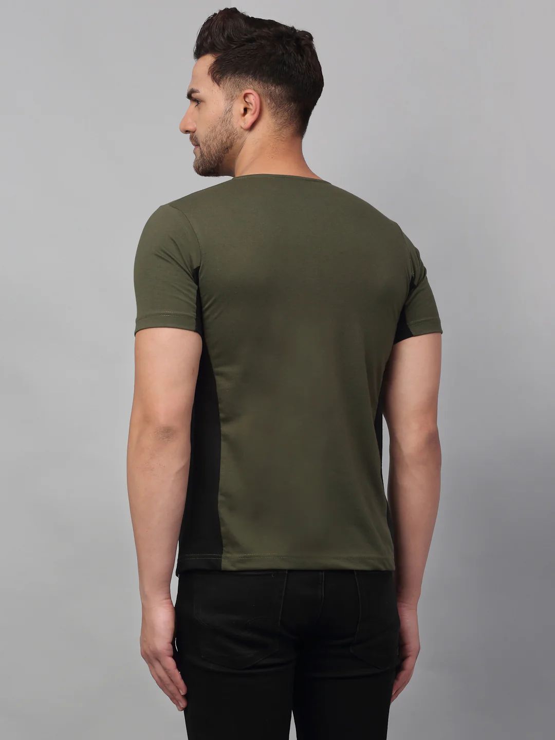 Men Green Cut & Sew Printed Shirt - Image 5