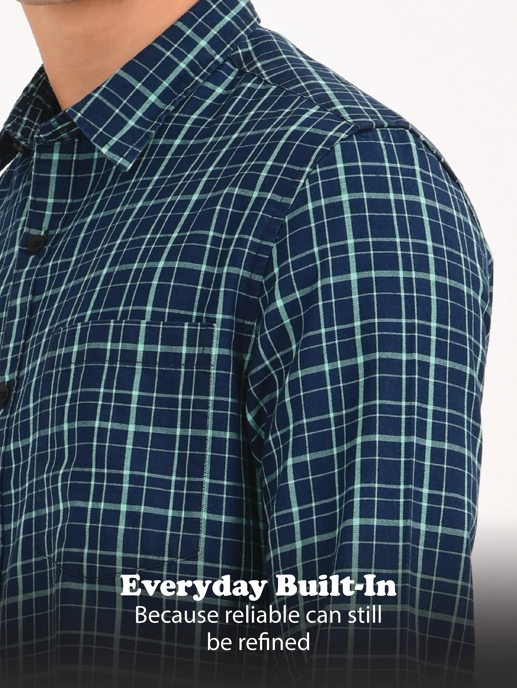 Men Green Dyed Checked Shirt - Image 12