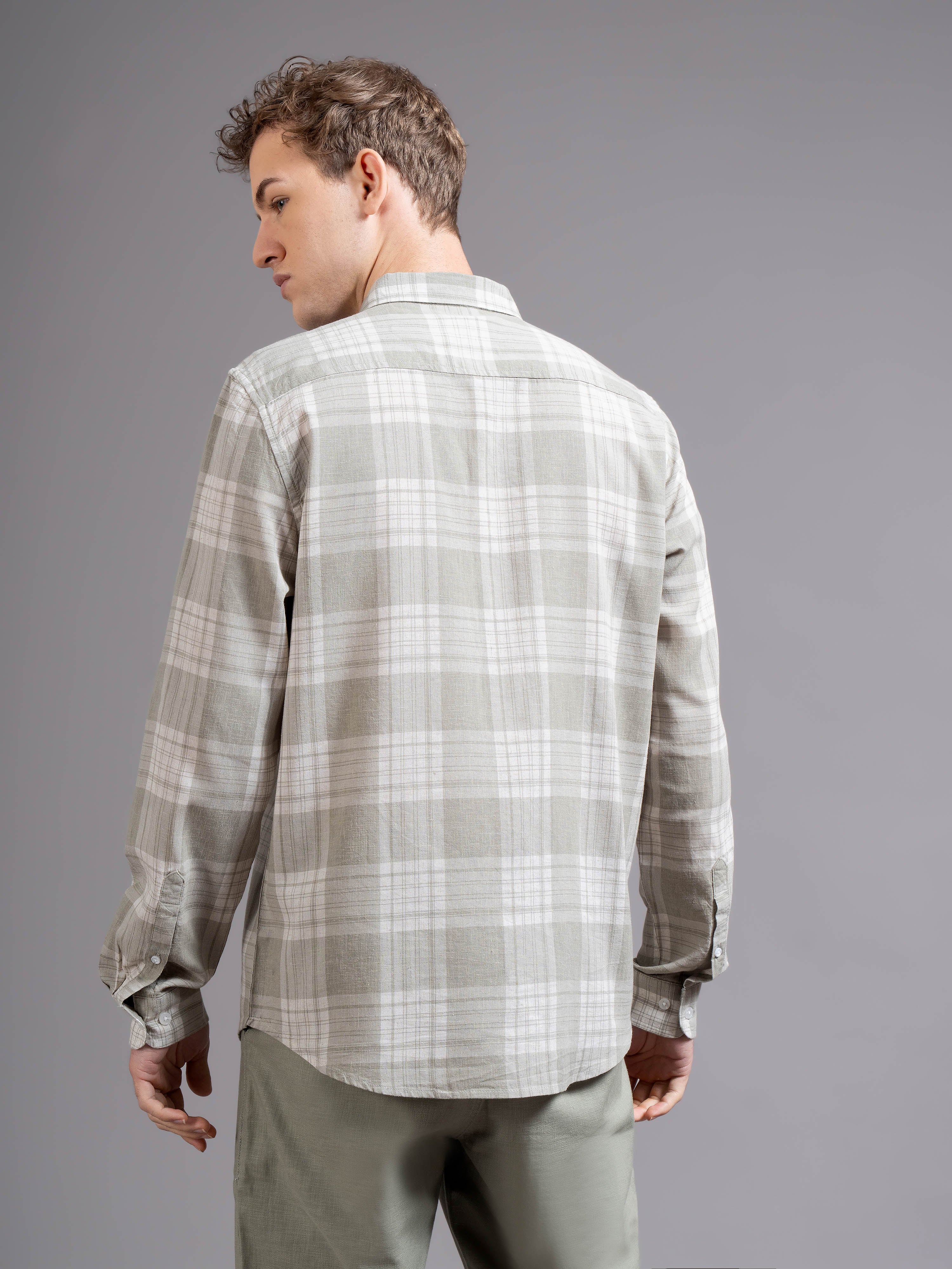 Men Green Geometric Print Shirt - Image 2