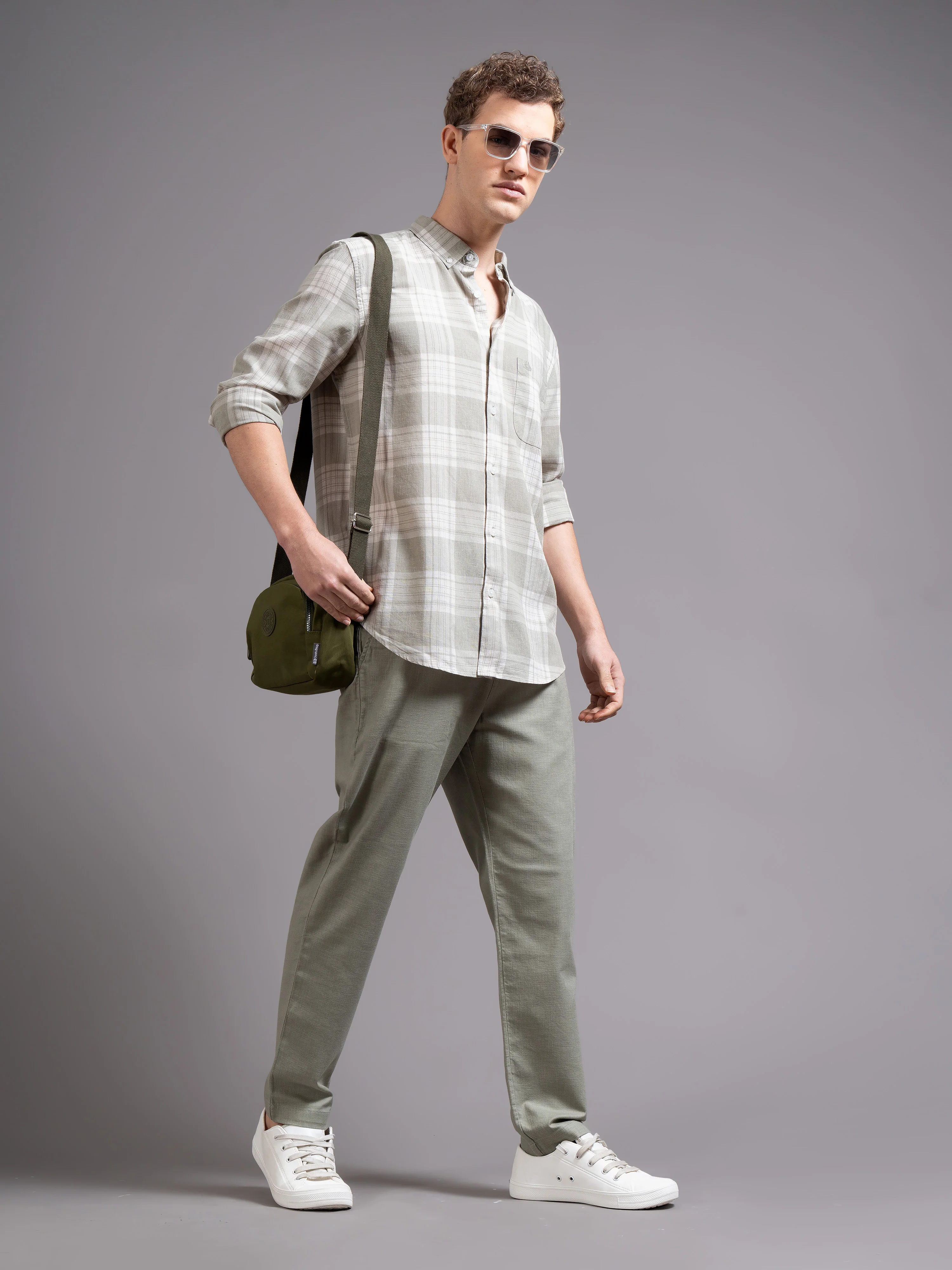 Men Green Geometric Print Shirt - Image 5