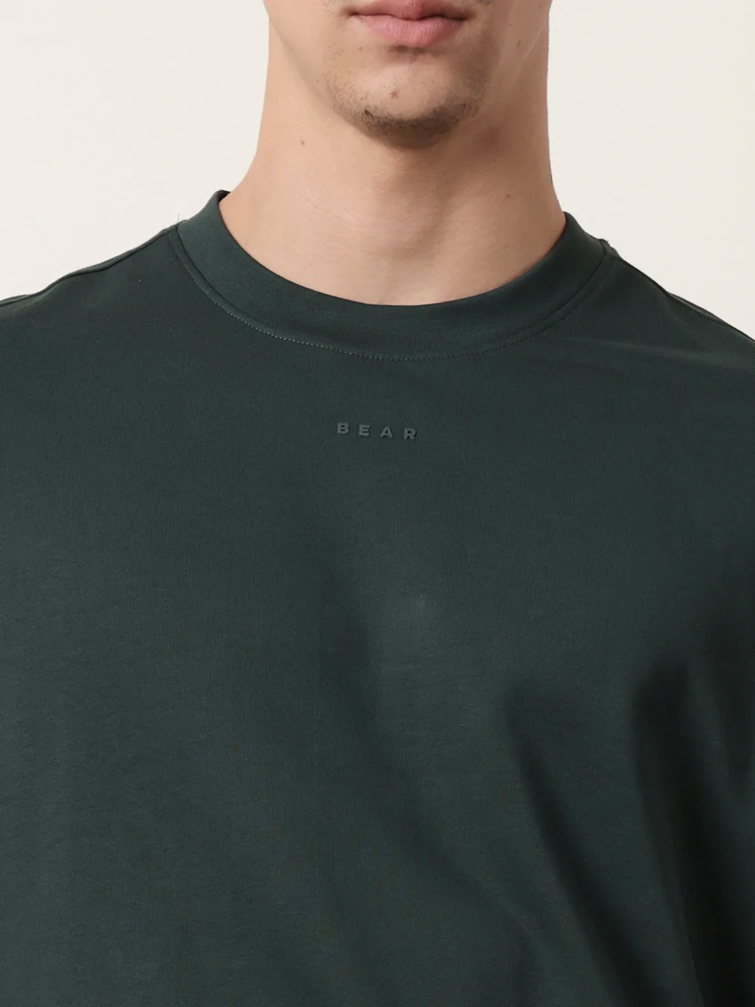 Men Green Half Sleeve Oversize T-Shirt - Image 6