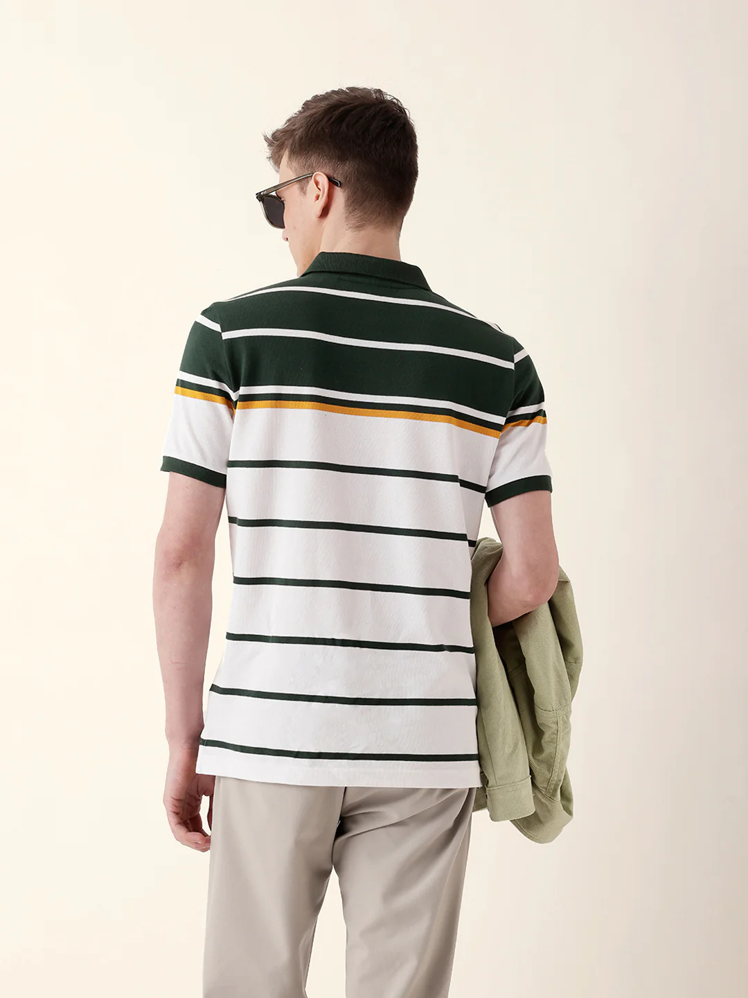 Men Green Half Sleeve Polo T-Shirt - Image 2