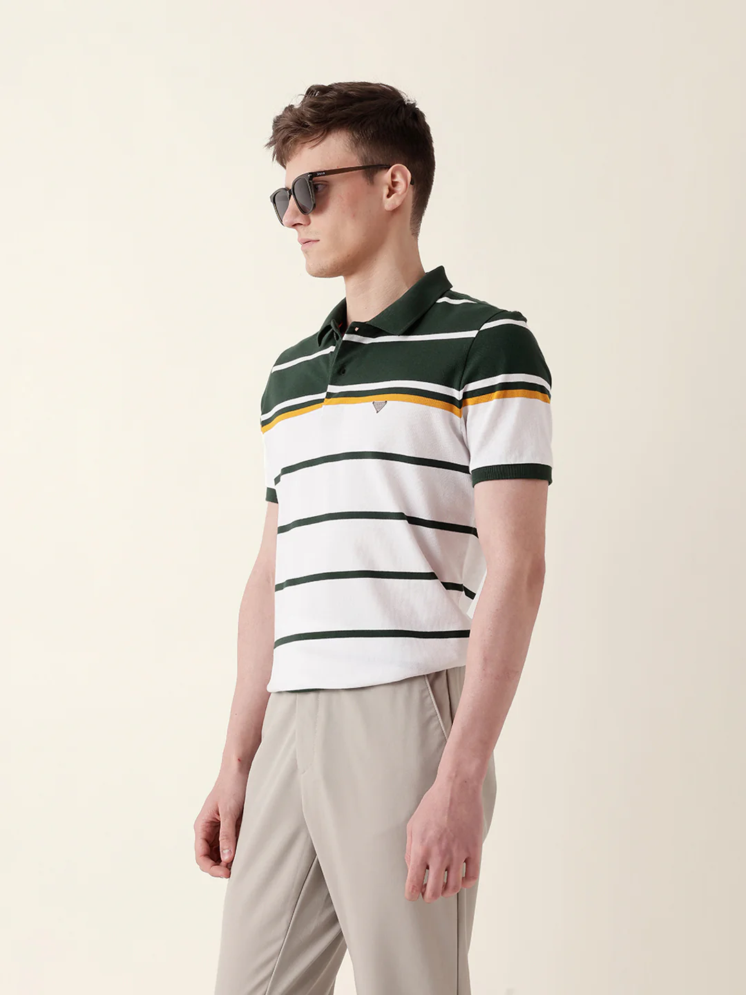Men Green Half Sleeve Polo T-Shirt - Image 5