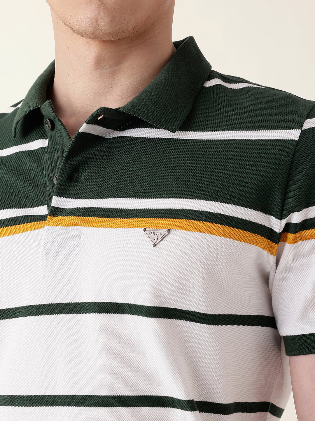 Men Green Half Sleeve Polo T-Shirt - Image 7