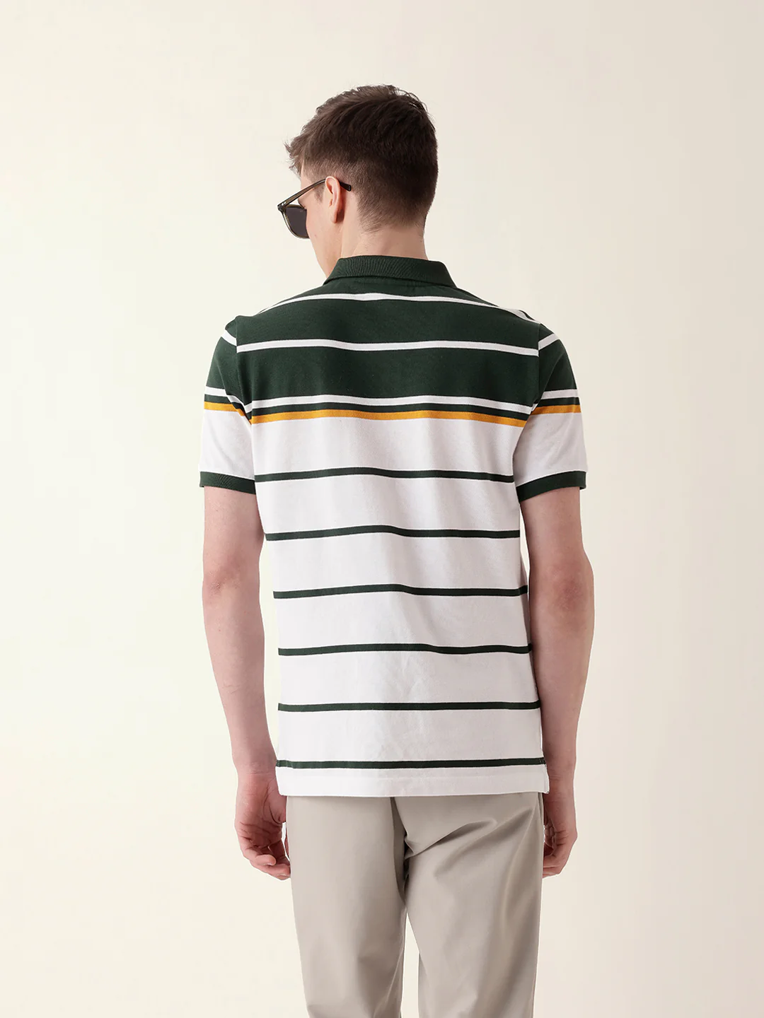 Men Green Half Sleeve Polo T-Shirt - Image 8