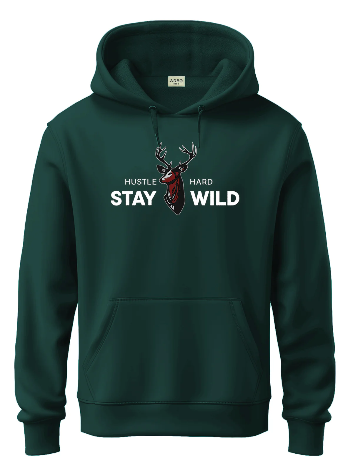 Men Green Printed Hoodie - Image 4
