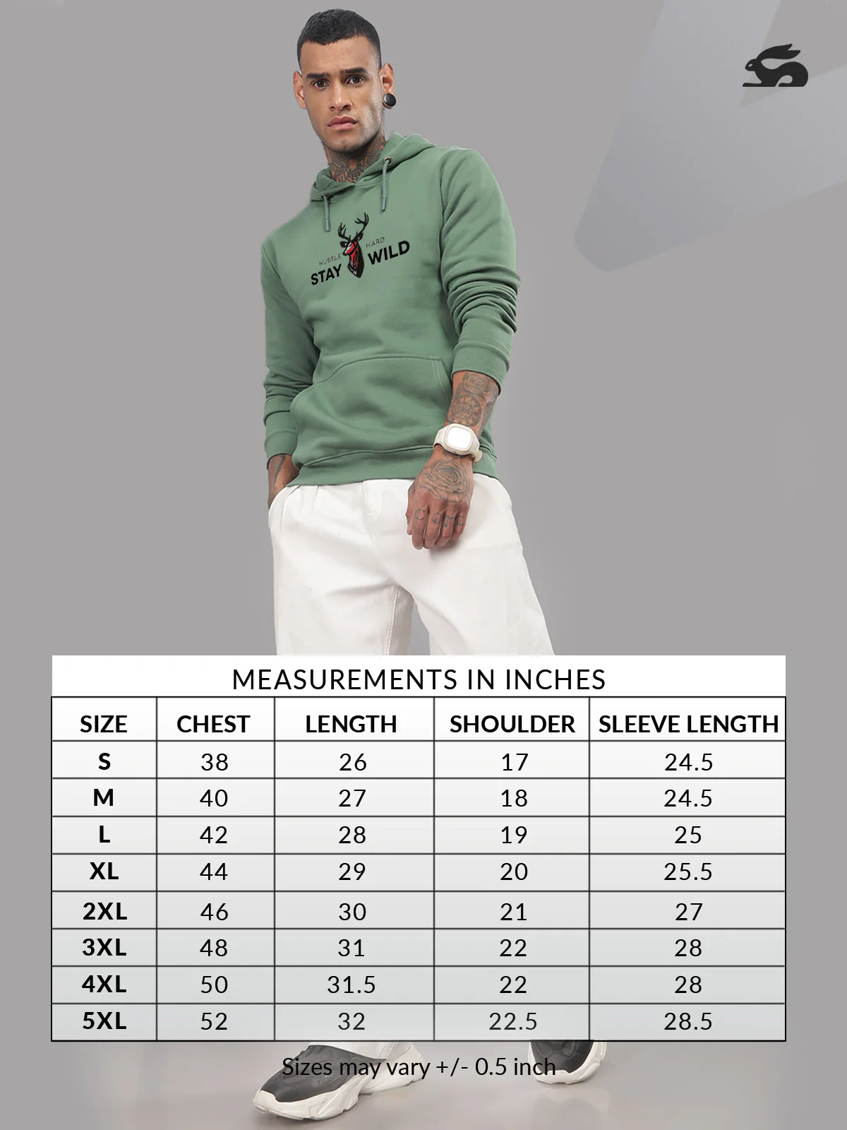 Men Green Printed Hoodie - Image 4