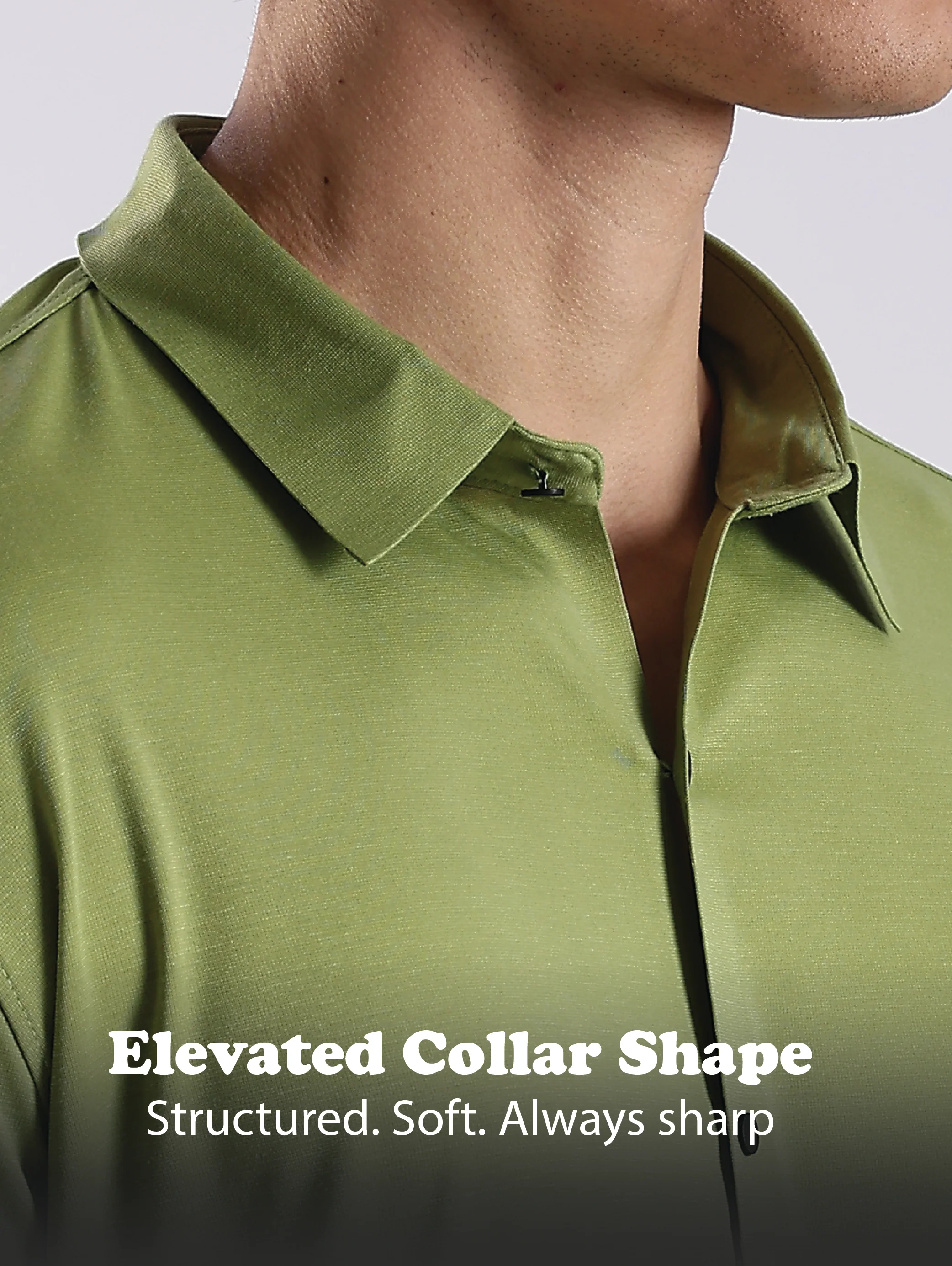 Men Green Knitted Slim Fit Shirt - Image 13