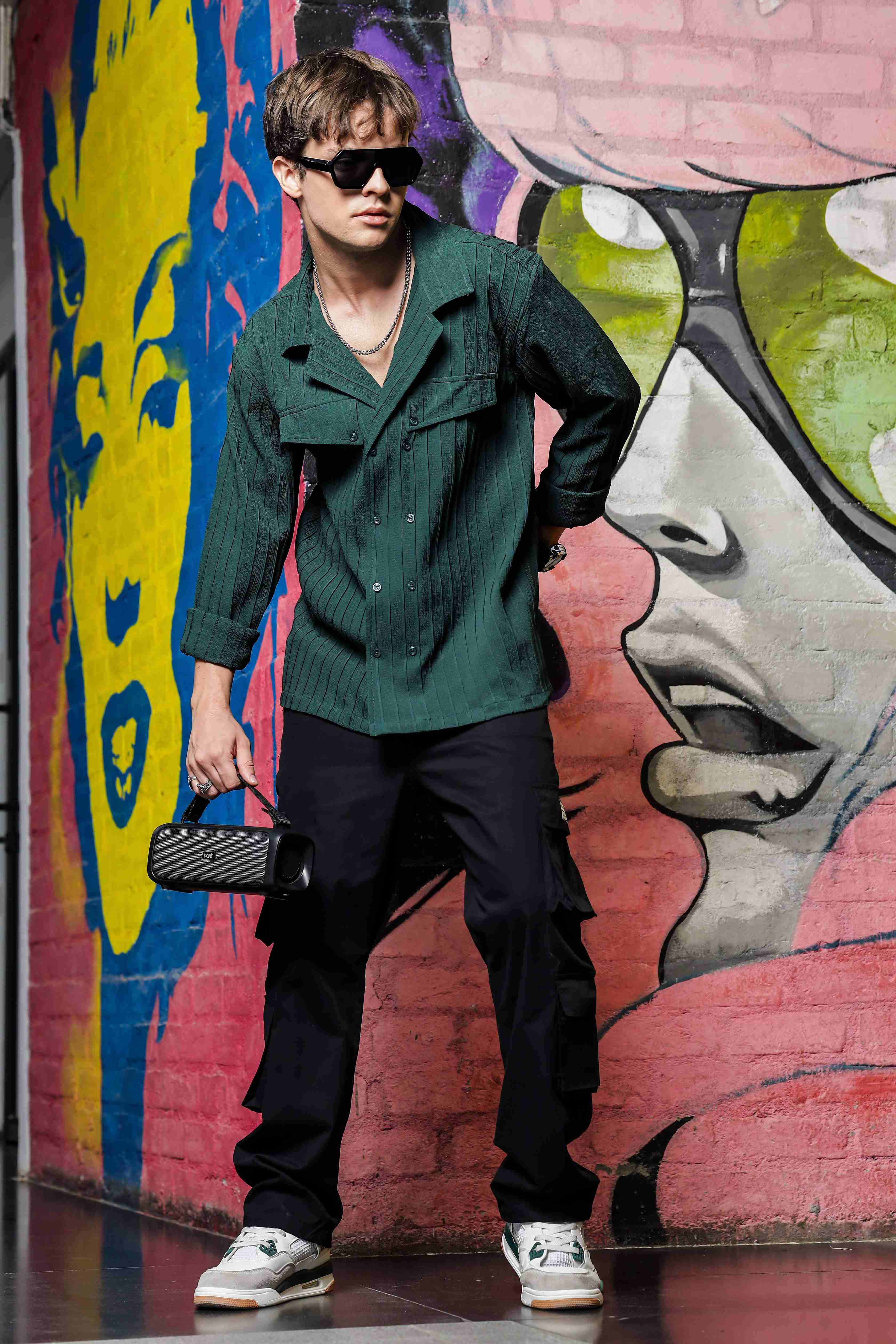 Men Green Korean Shirt - Image 8