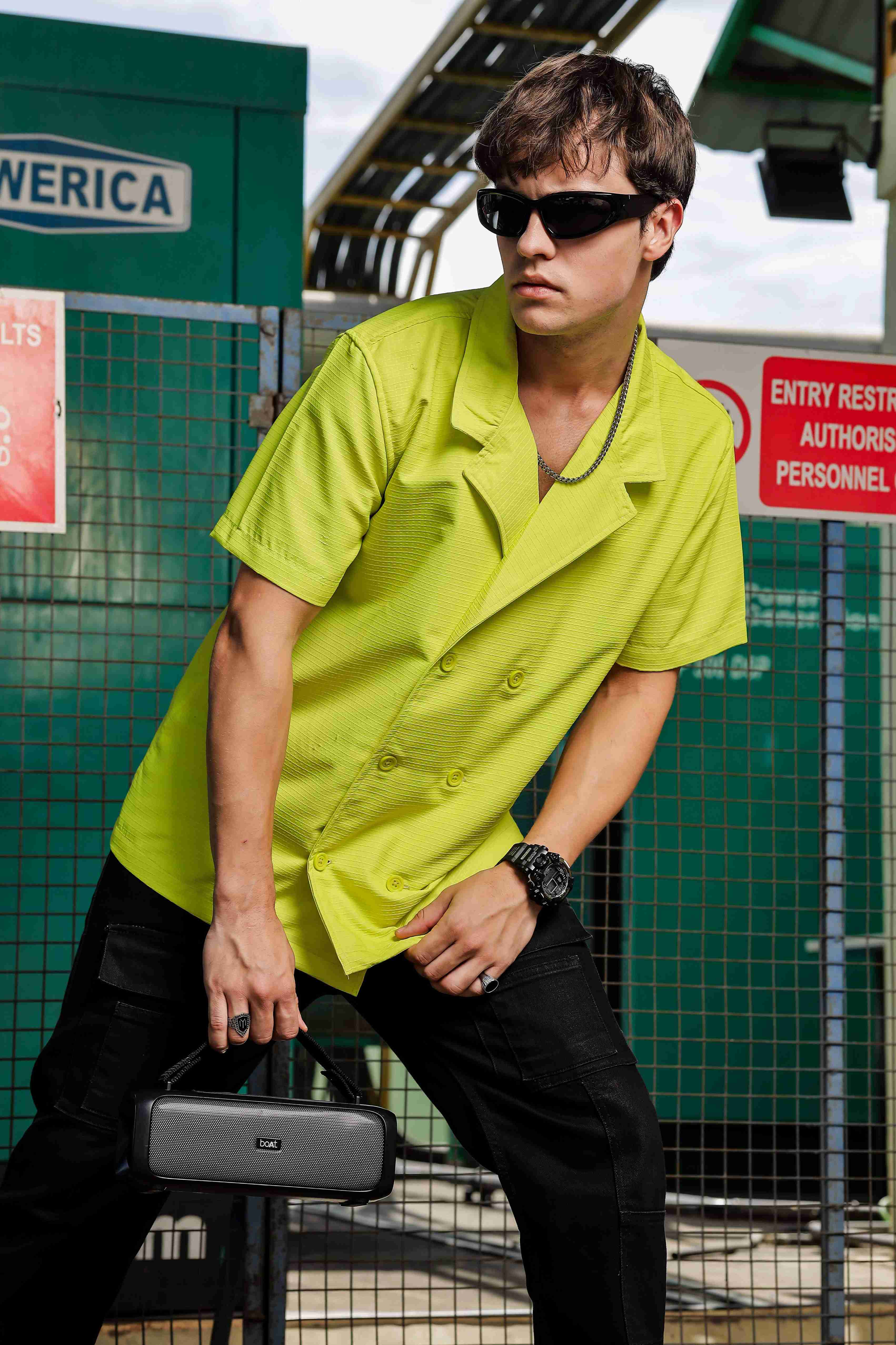 Men Green Korean Shirt - Image 5