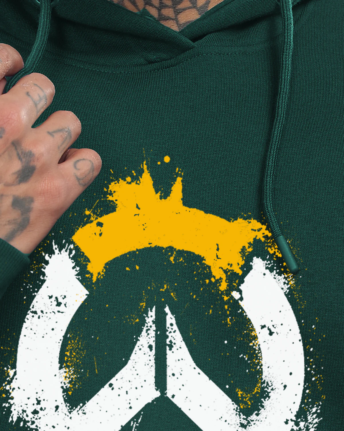 Men Green Long Lasting Printed Hoodie - Image 3