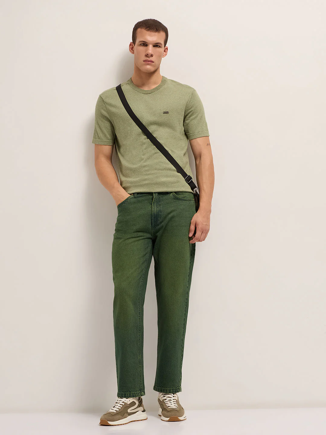 Men Green Mid-Rise Straight Fit Jeans - Image 4