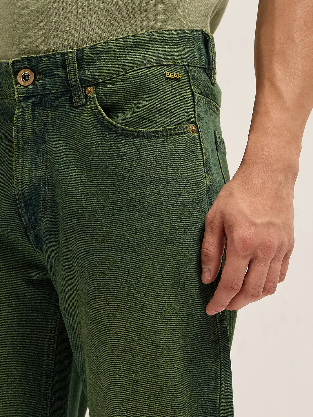 Men Green Mid-Rise Straight Fit Jeans - Image 6