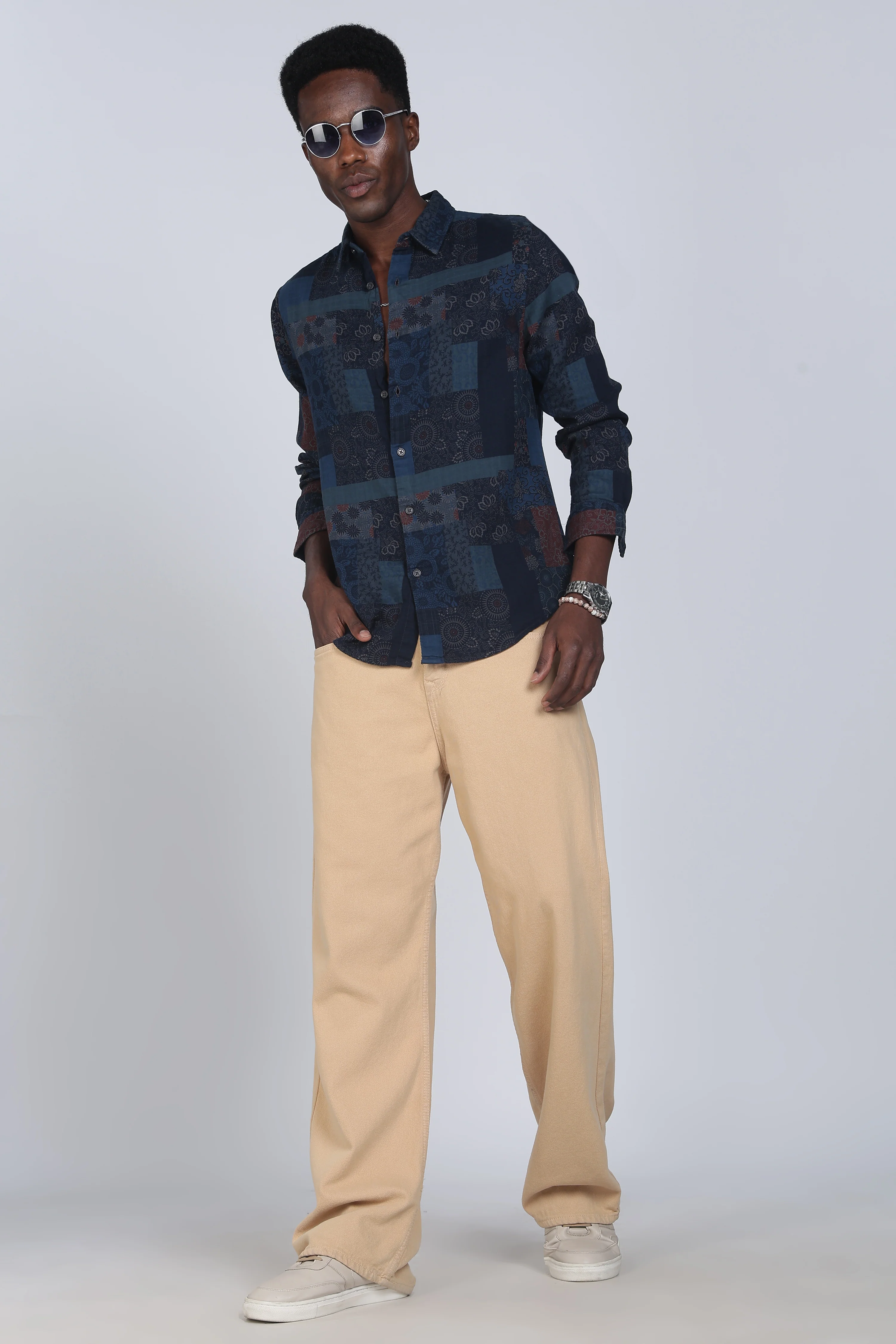 Men Green Multi Patch Print Shirt - Image 10