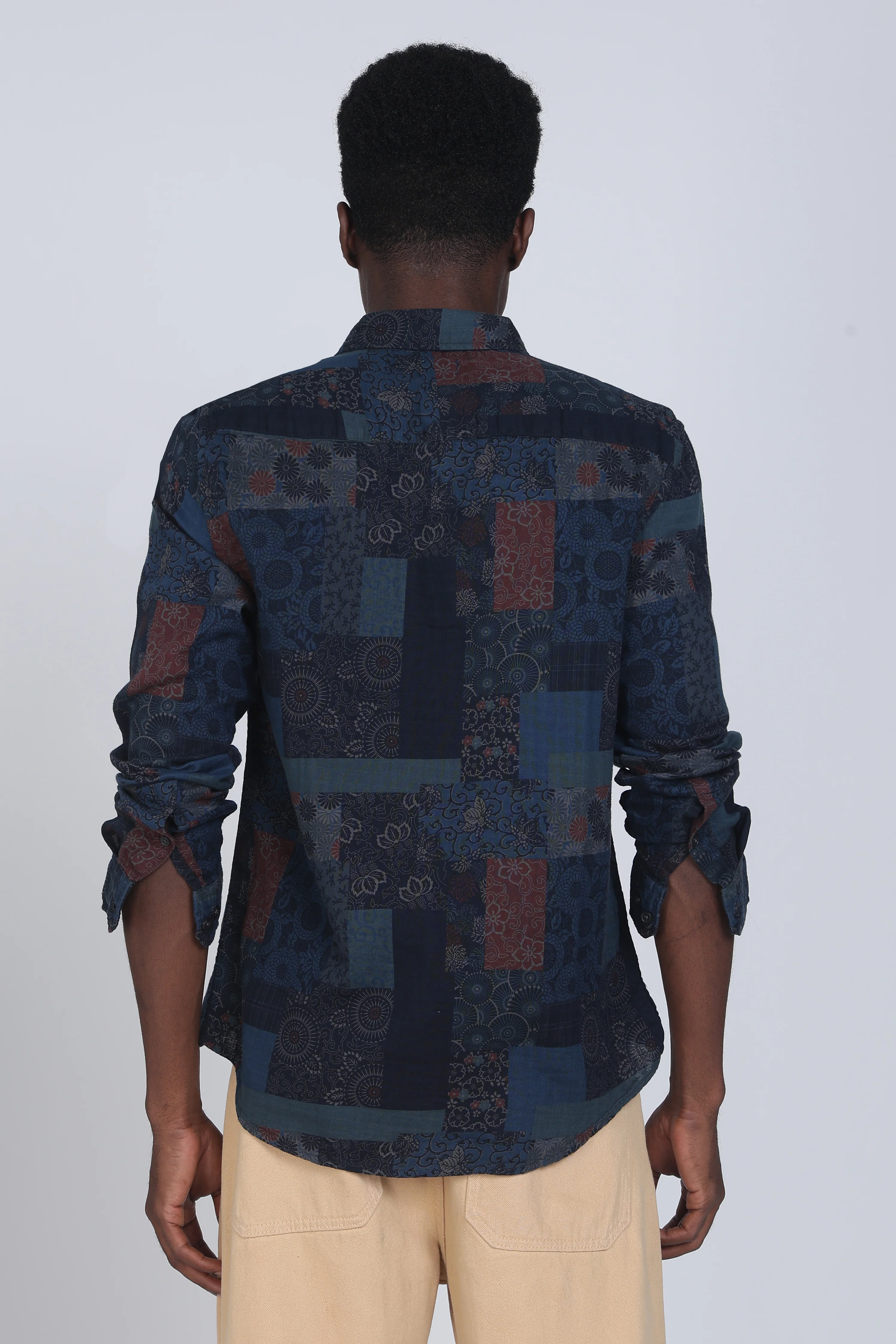 Men Green Multi Patch Print Shirt - Image 4