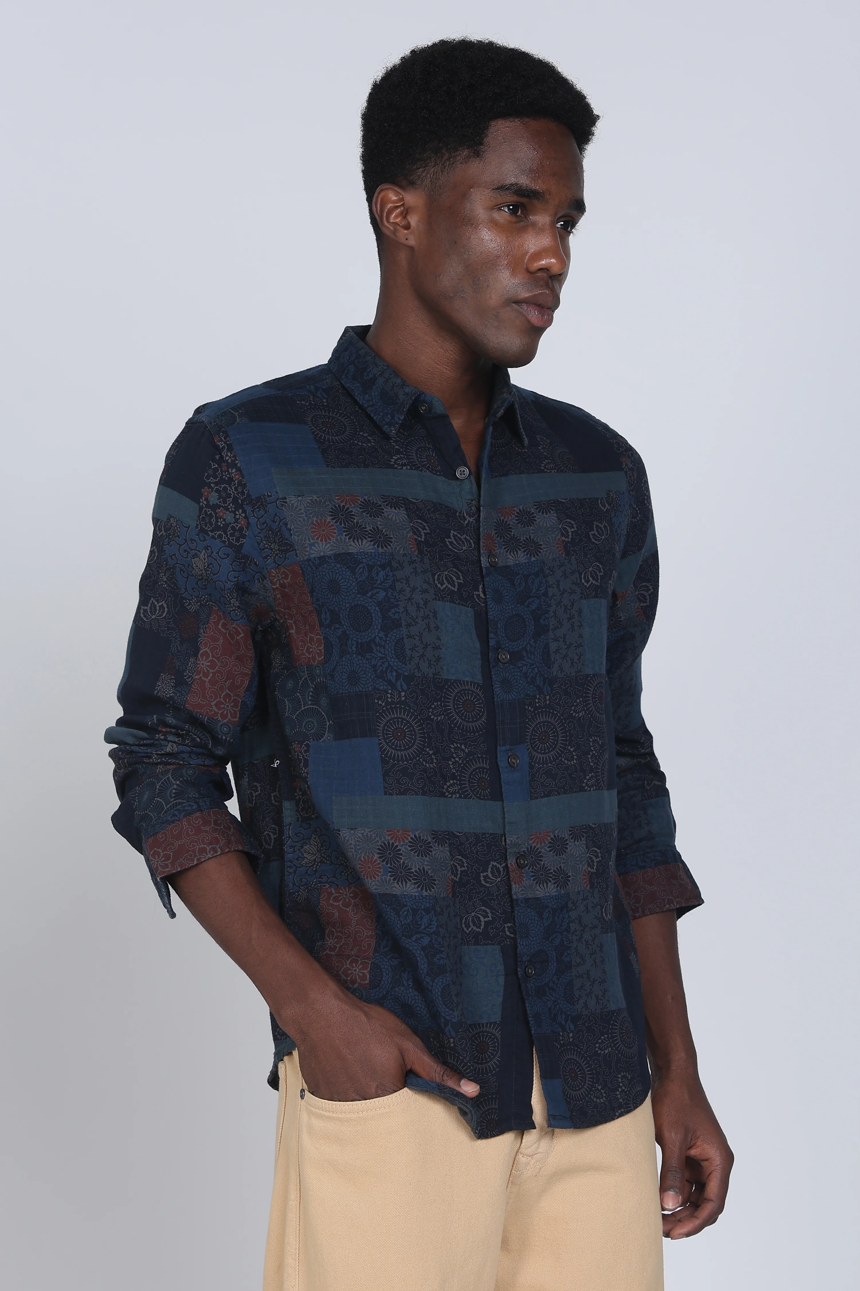 Men Green Multi Patch Print Shirt - Image 8