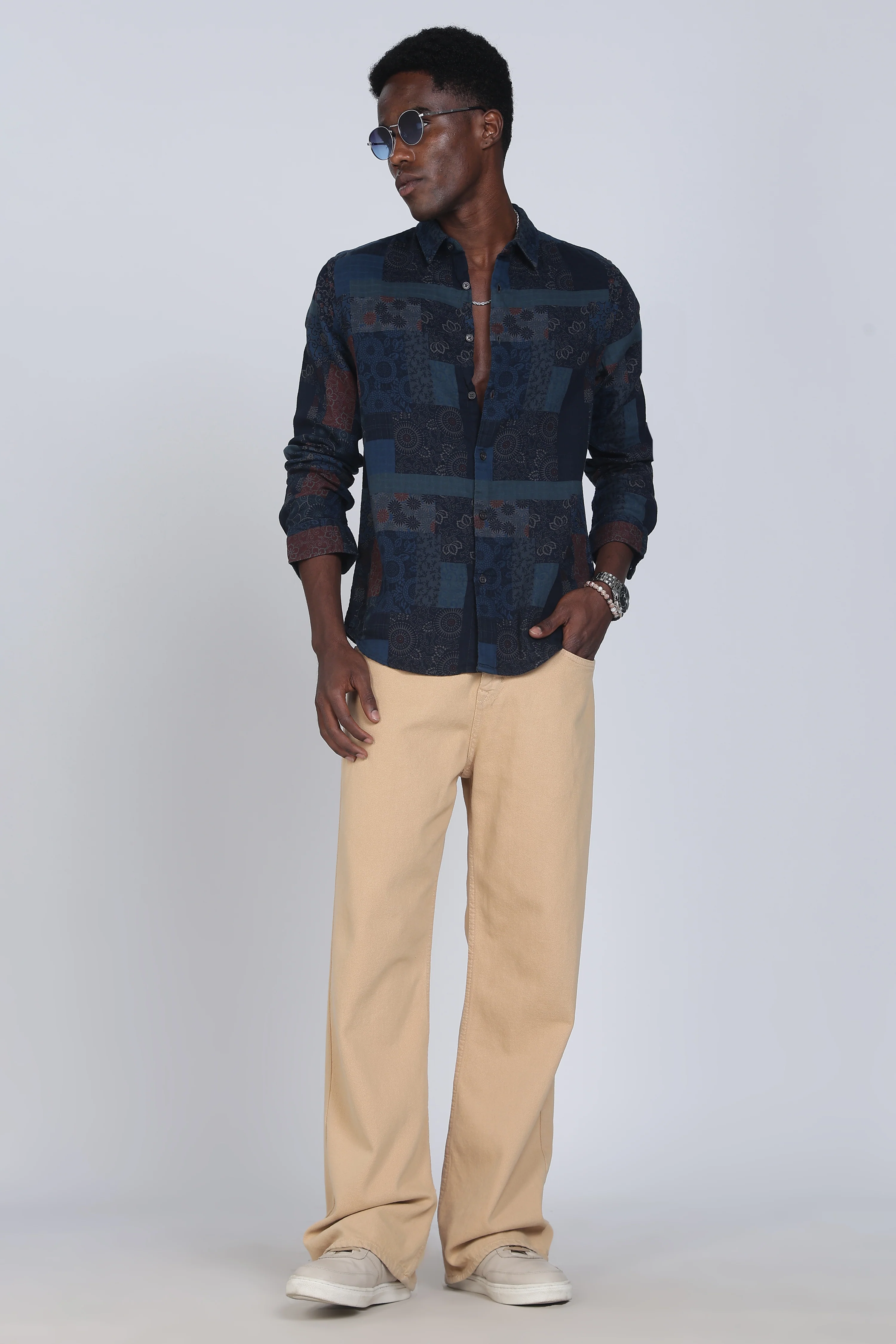 Men Green Multi Patch Print Shirt - Image 9
