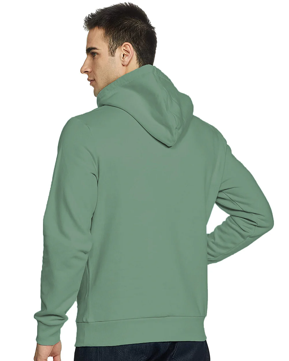 Men Green Printed Hoodie - Image 2