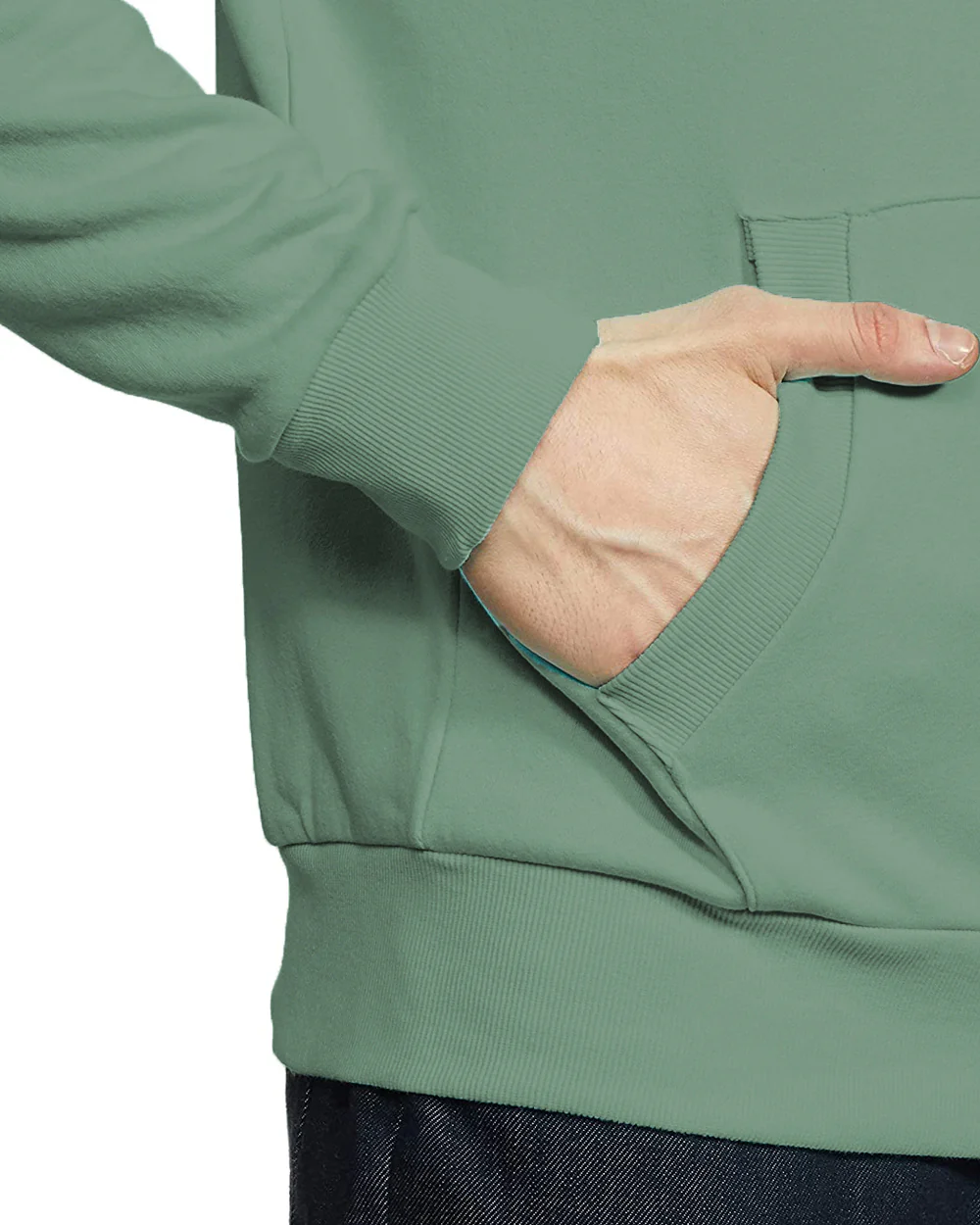 Men Green Printed Hoodie - Image 3