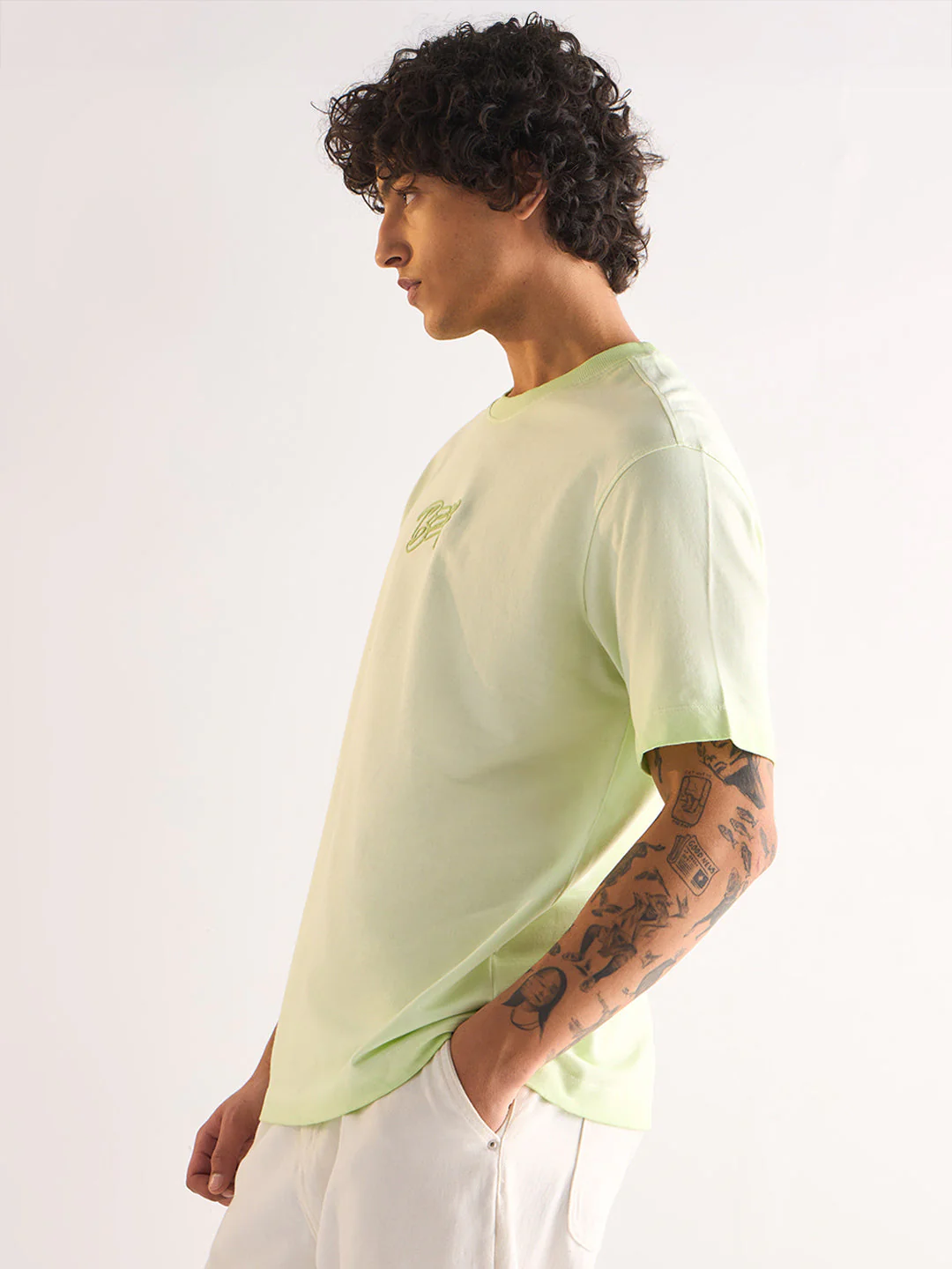 Men Green Oversized T-Shirt - Image 3