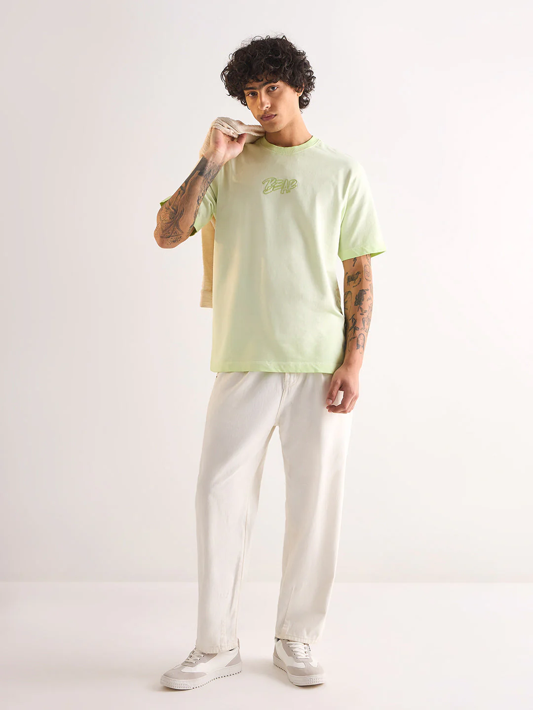 Men Green Oversized T-Shirt - Image 4