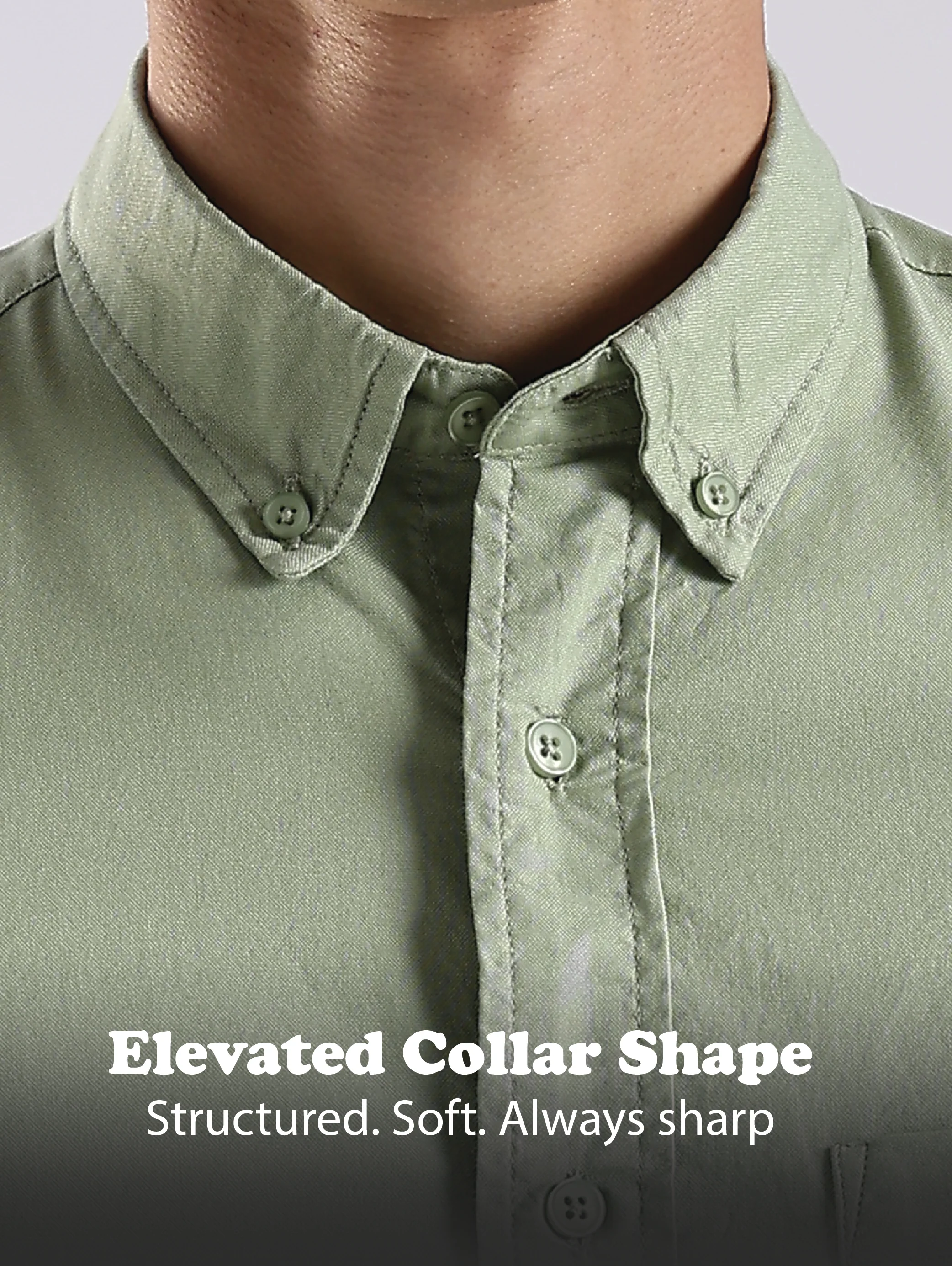 Men Green Oxford Solid Shirt - Image 13