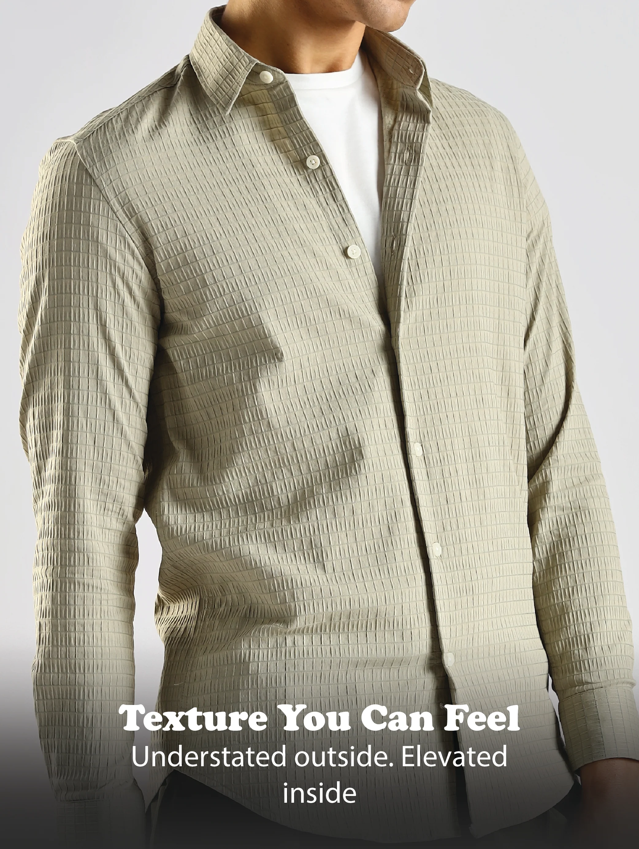 Men Green Poly Blend Slim Fit Shirt - Image 11