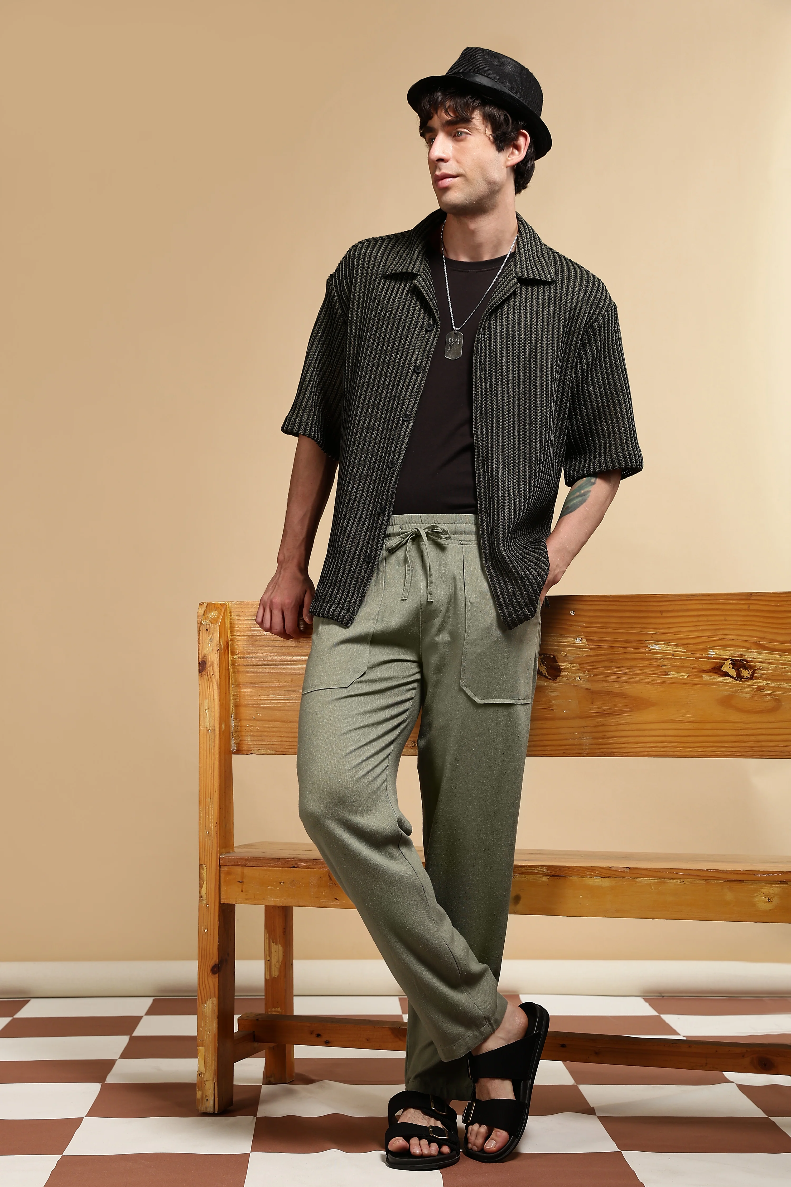 Men Green Polyester Relaxed Fit Shirt - Image 2