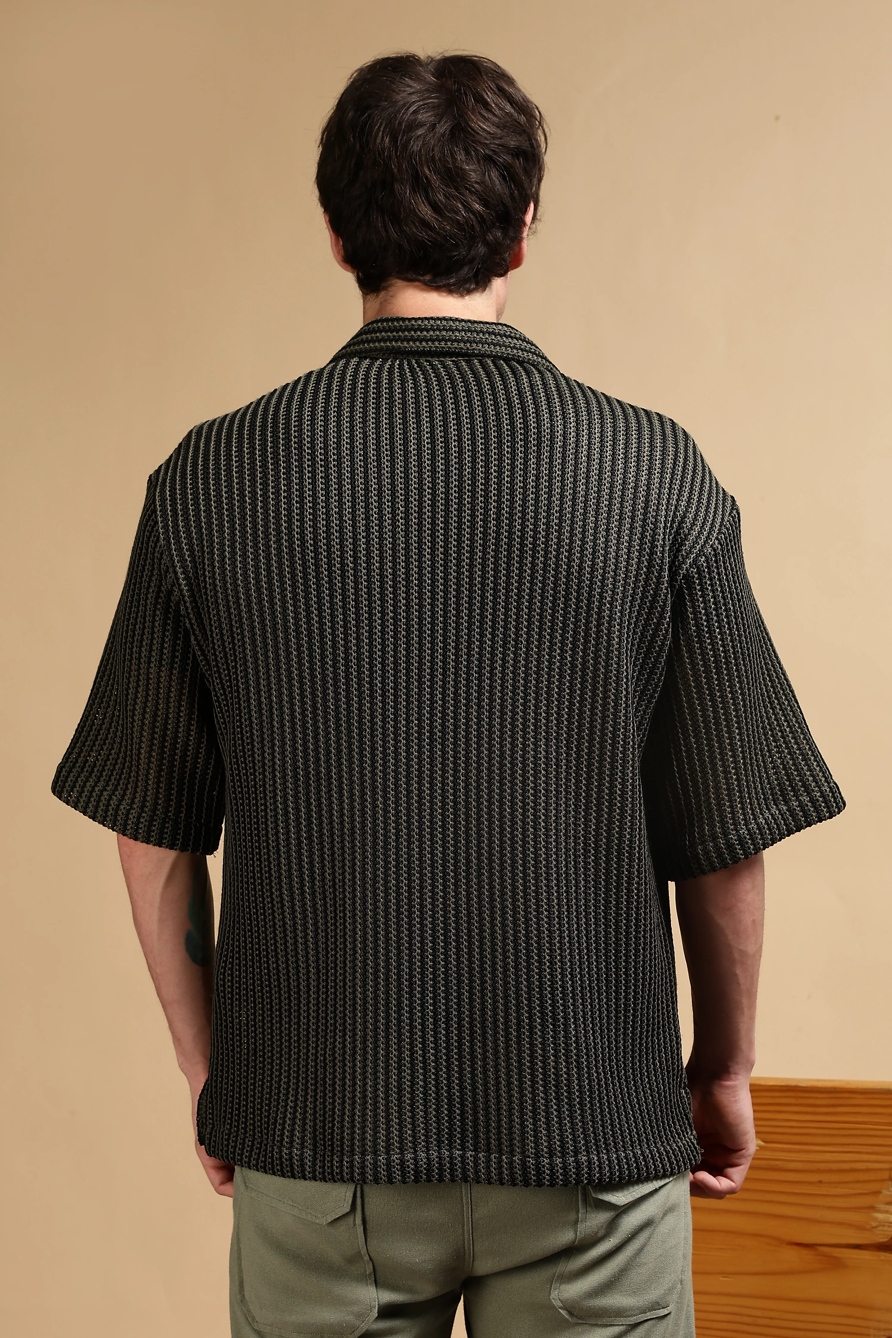 Men Green Polyester Relaxed Fit Shirt - Image 4