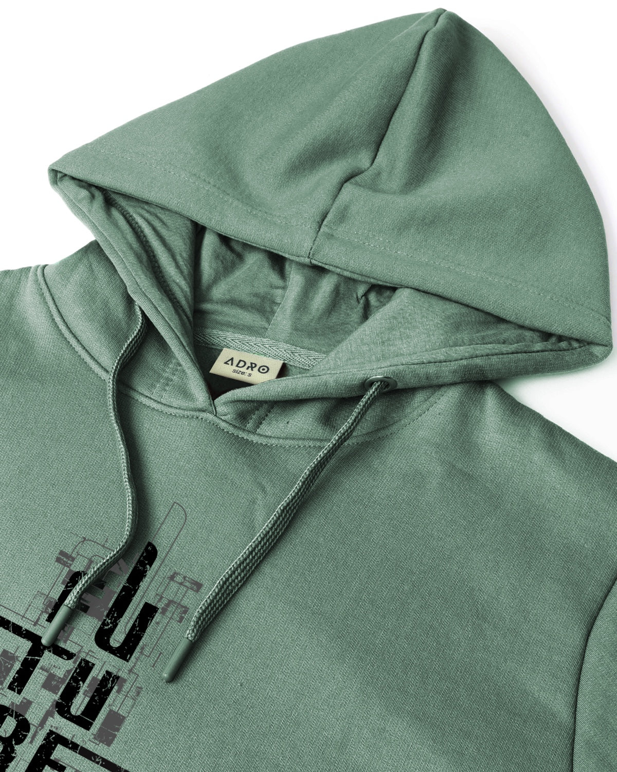 Men Green Printed Cotton Hoodie - Image 5