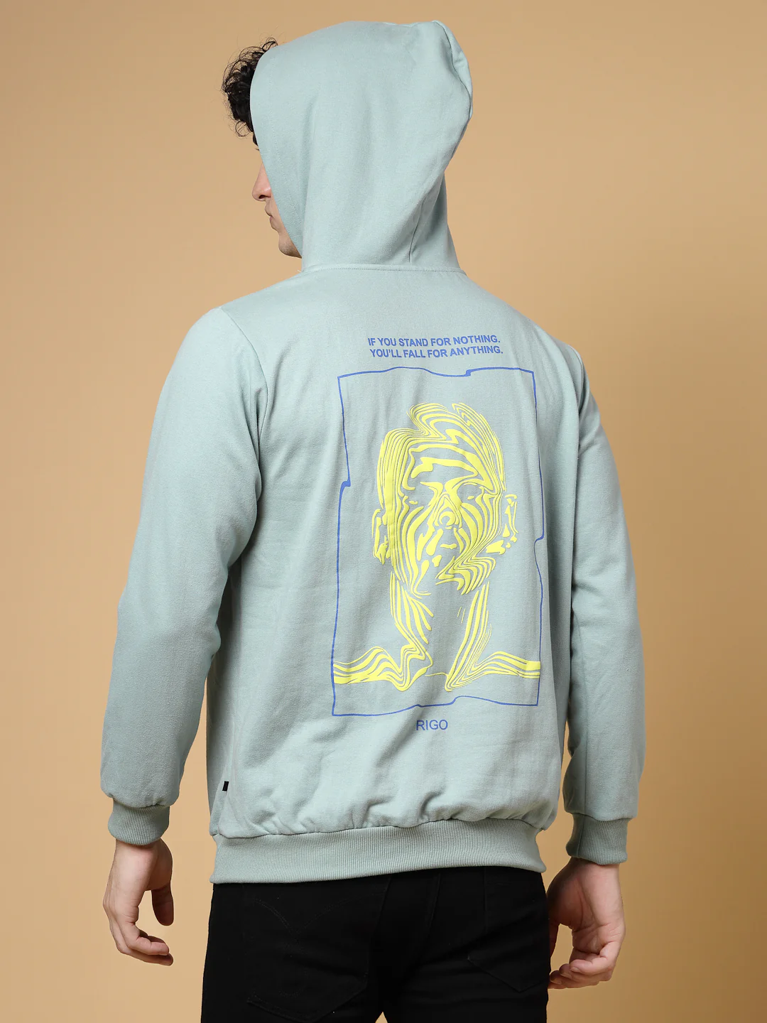 Men Green Printed Oversized Sweatshirt - Image 3