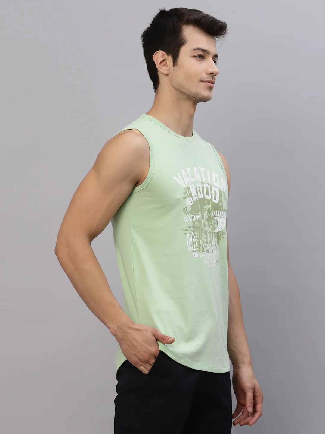 Men Green Printed T-Shirt - Image 4