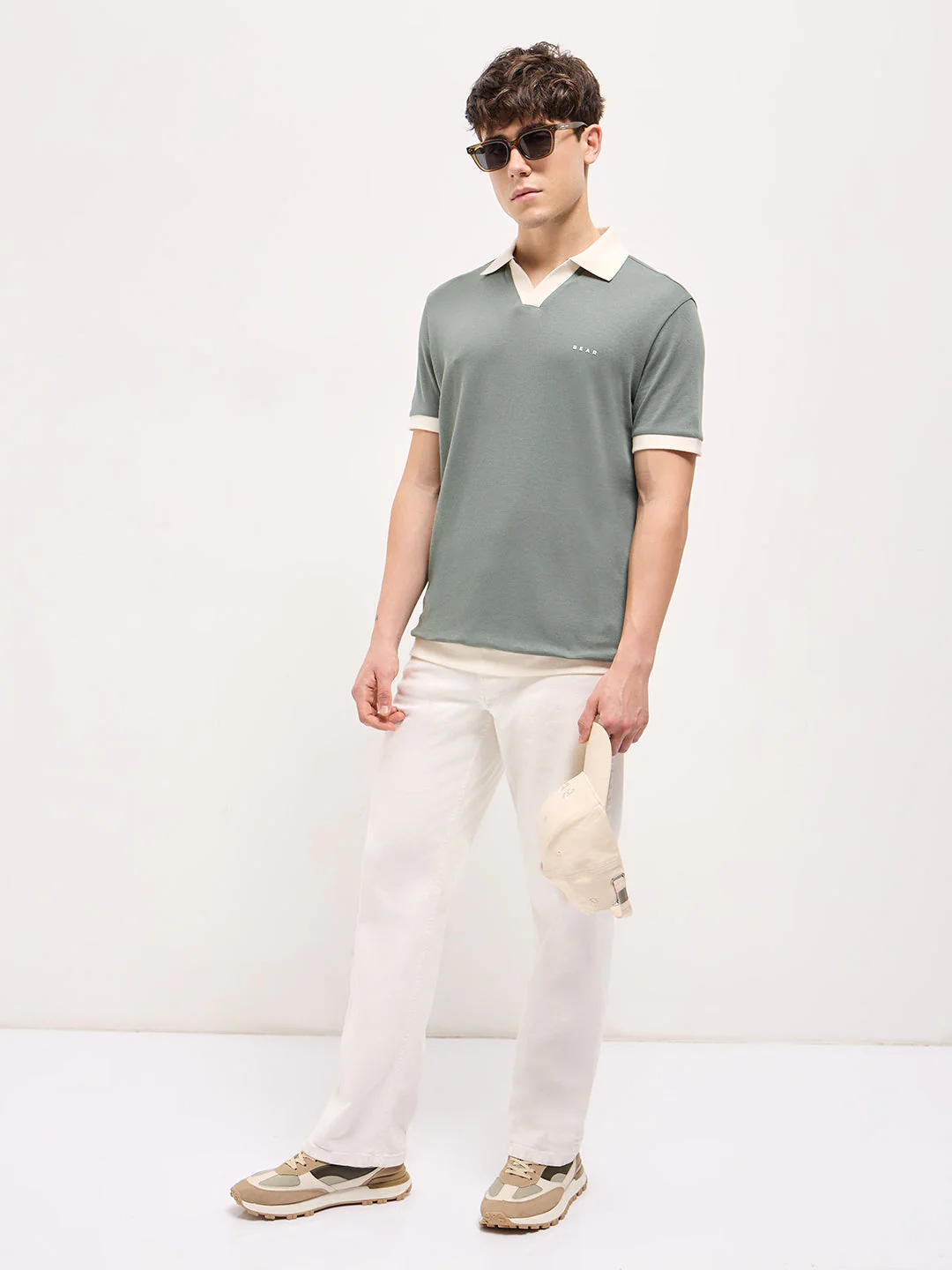Men Green Relax Fit Polo T-shirt - Image 4