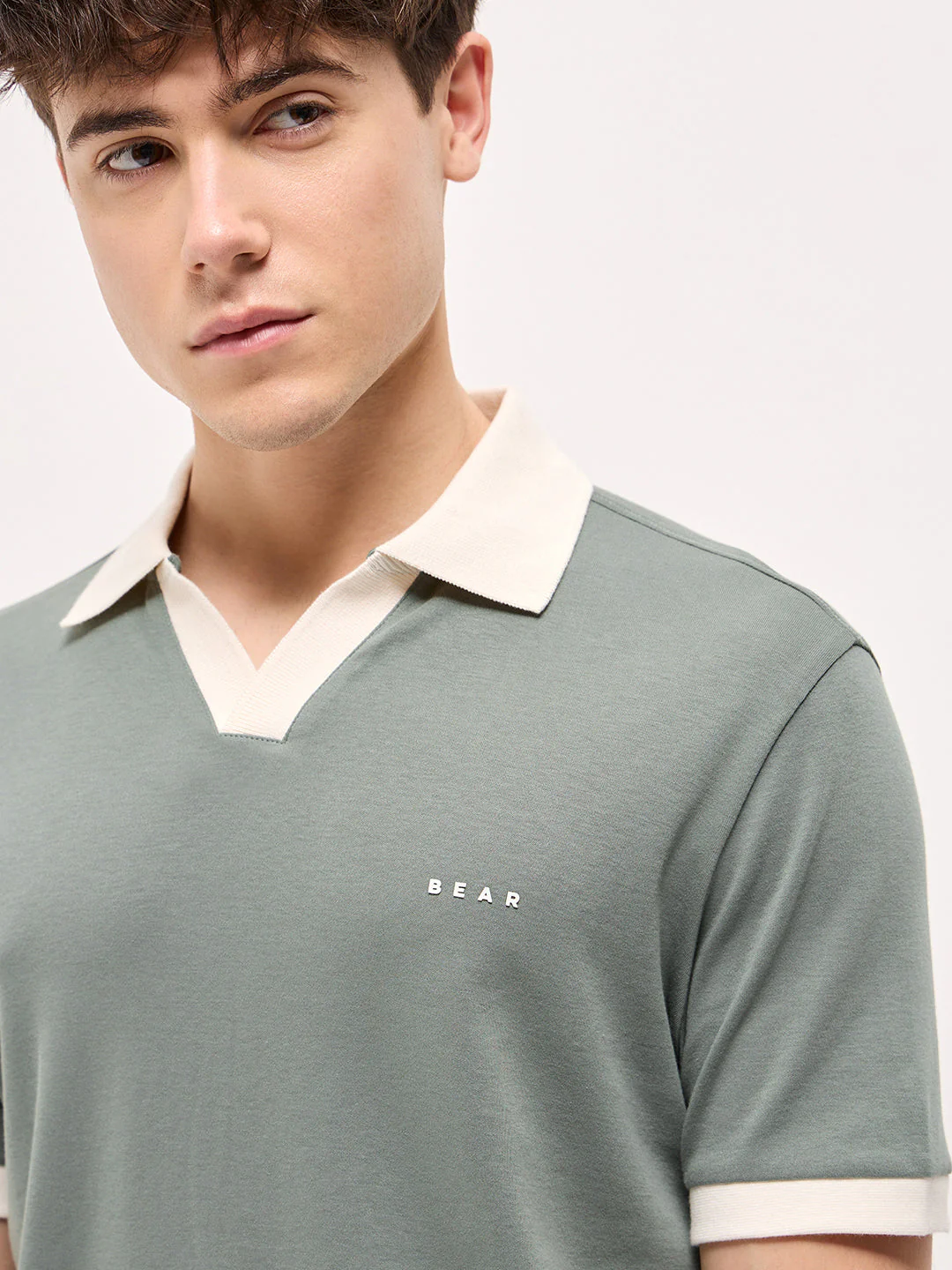 Men Green Relax Fit Polo T-shirt - Image 5