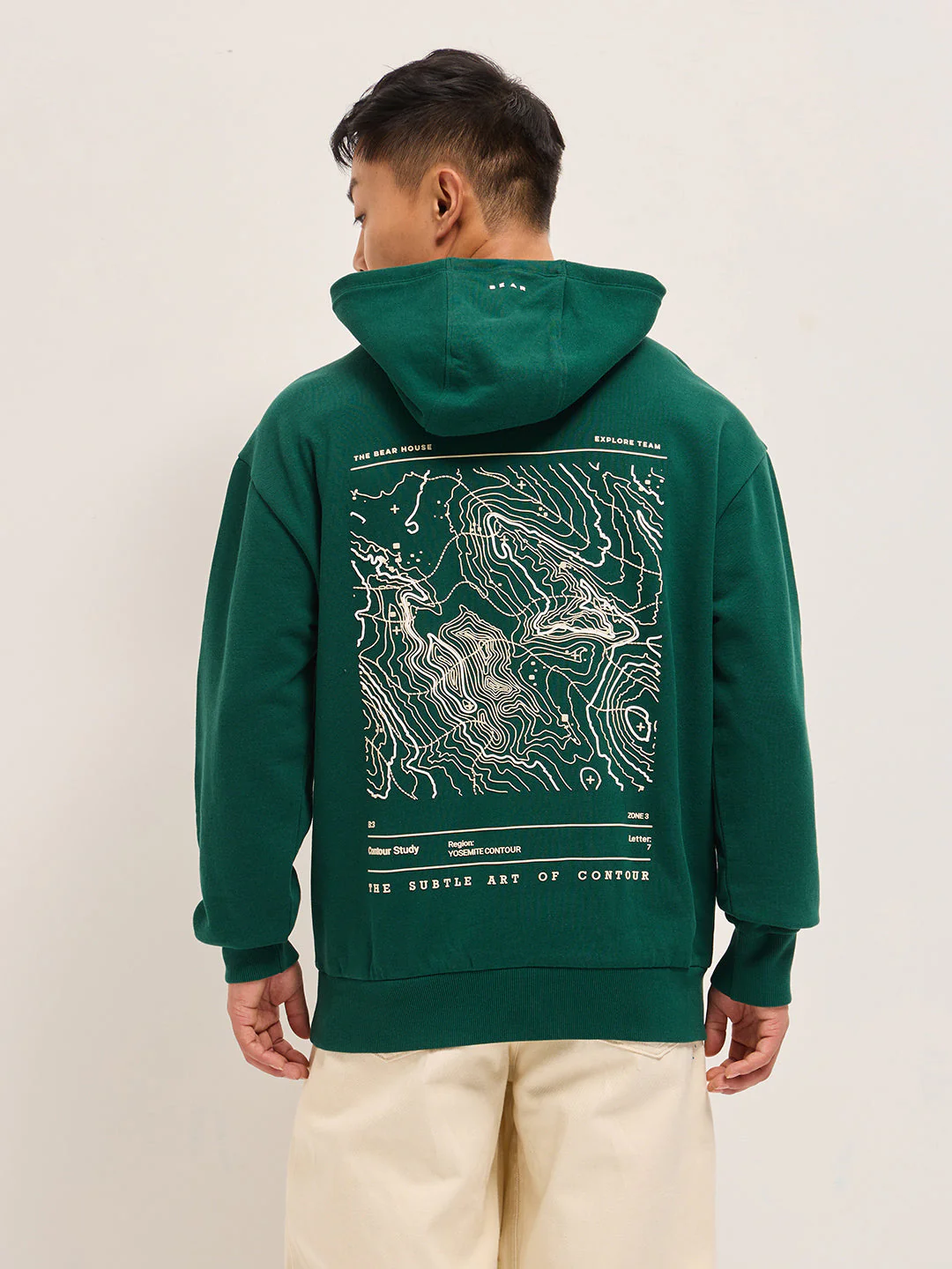Men Green Relaxed Fit Hoodie - Image 3