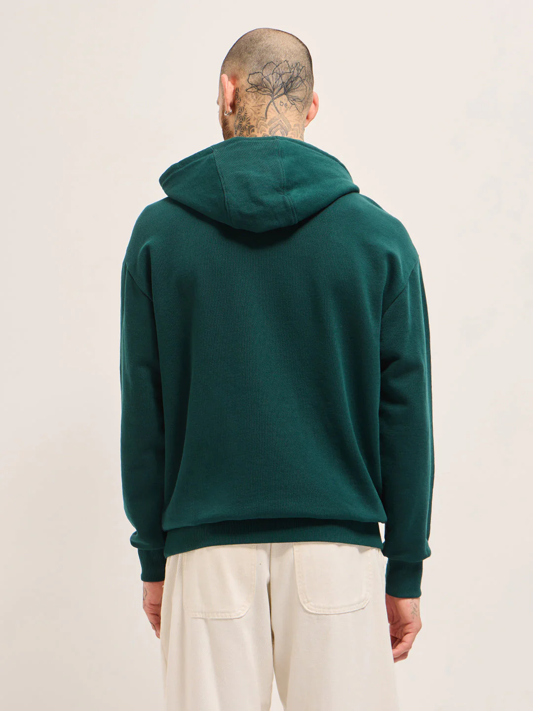 Men Green Relaxed Fit Hoodie - Image 2