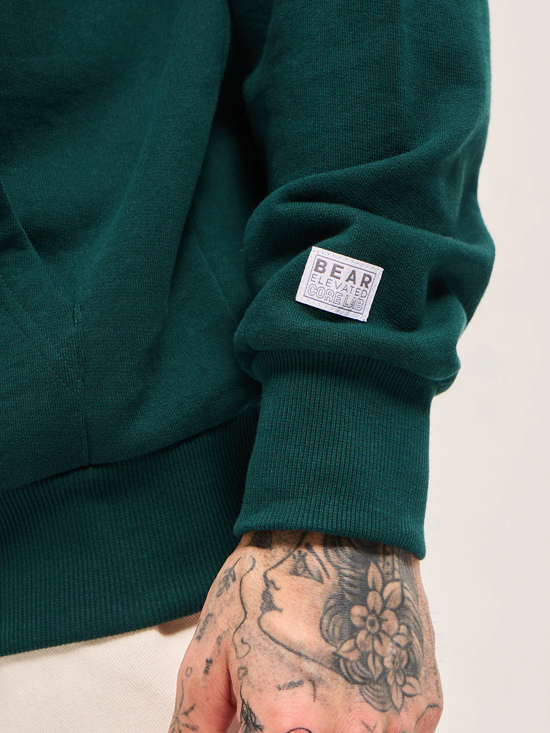 Men Green Relaxed Fit Hoodie - Image 6
