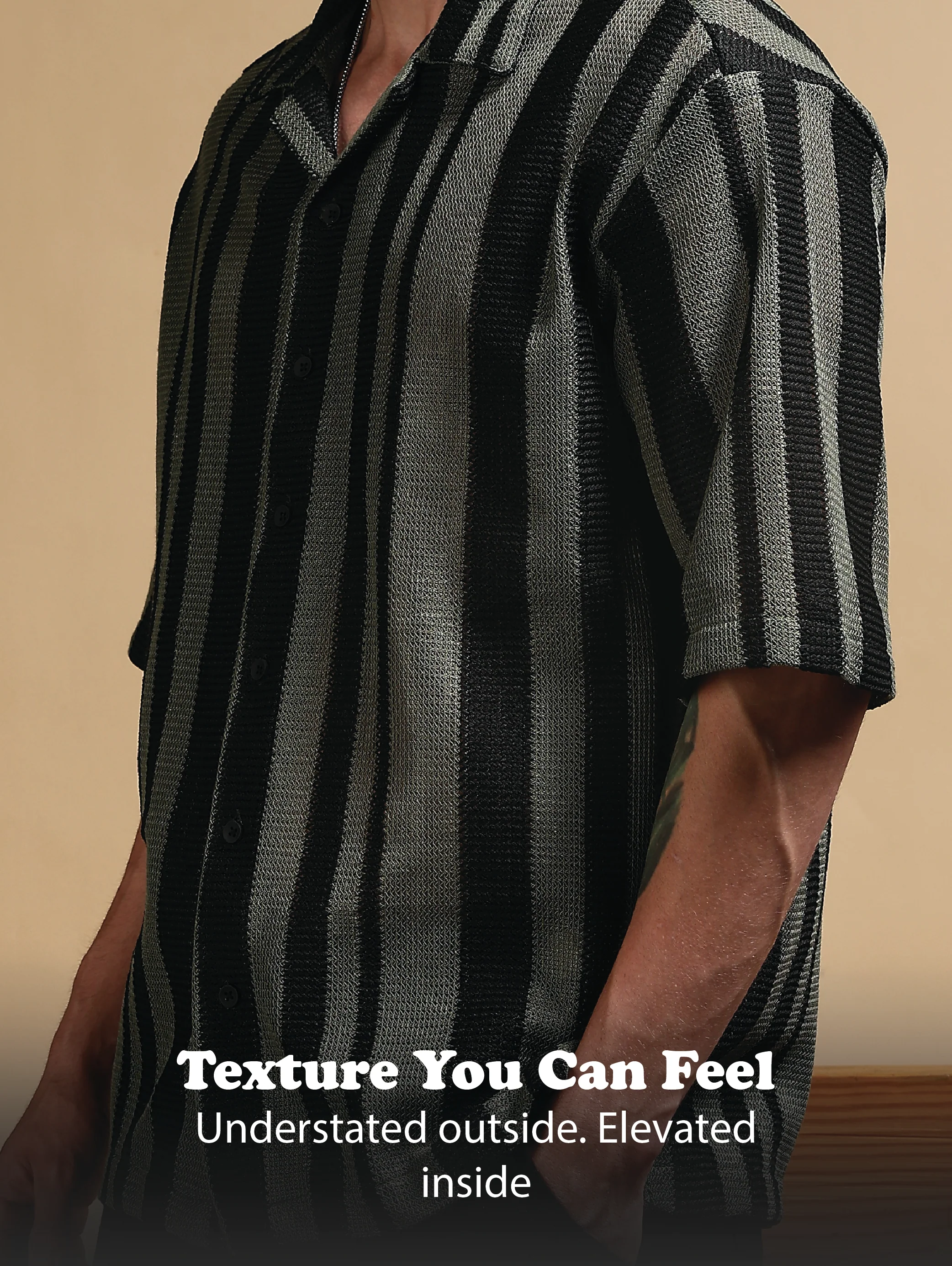 Men Green Relaxed Fit Striped Shirt - Image 11