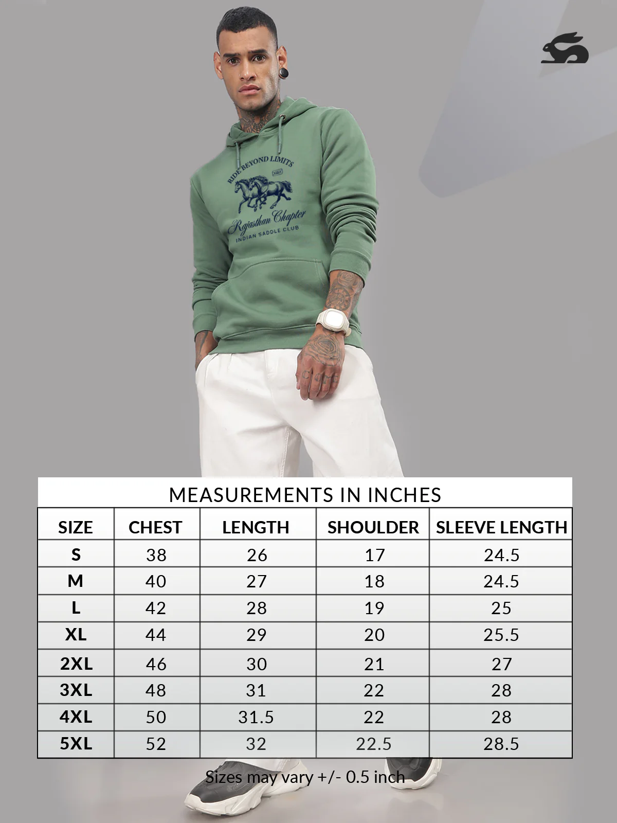 Men Green Printed Hoodie - Image 5