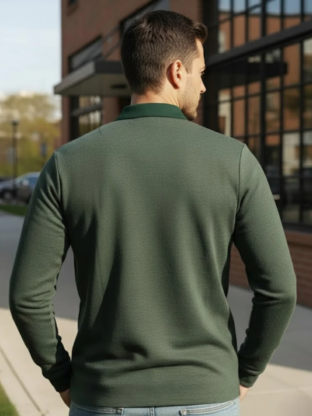 Men Green Semi-Formal Wear T-Shirt - Image 2