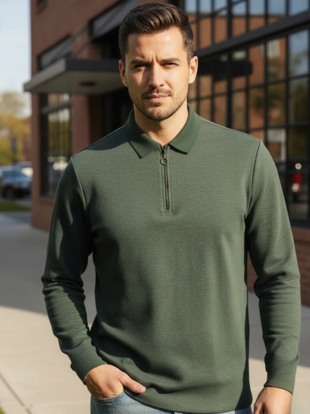 Men Green Semi-Formal Wear T-Shirt - Image 4