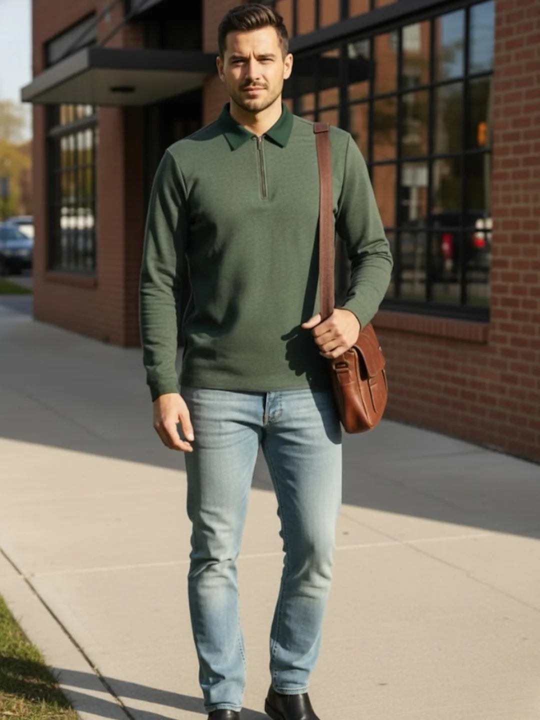Men Green Semi-Formal Wear T-Shirt - Image 5
