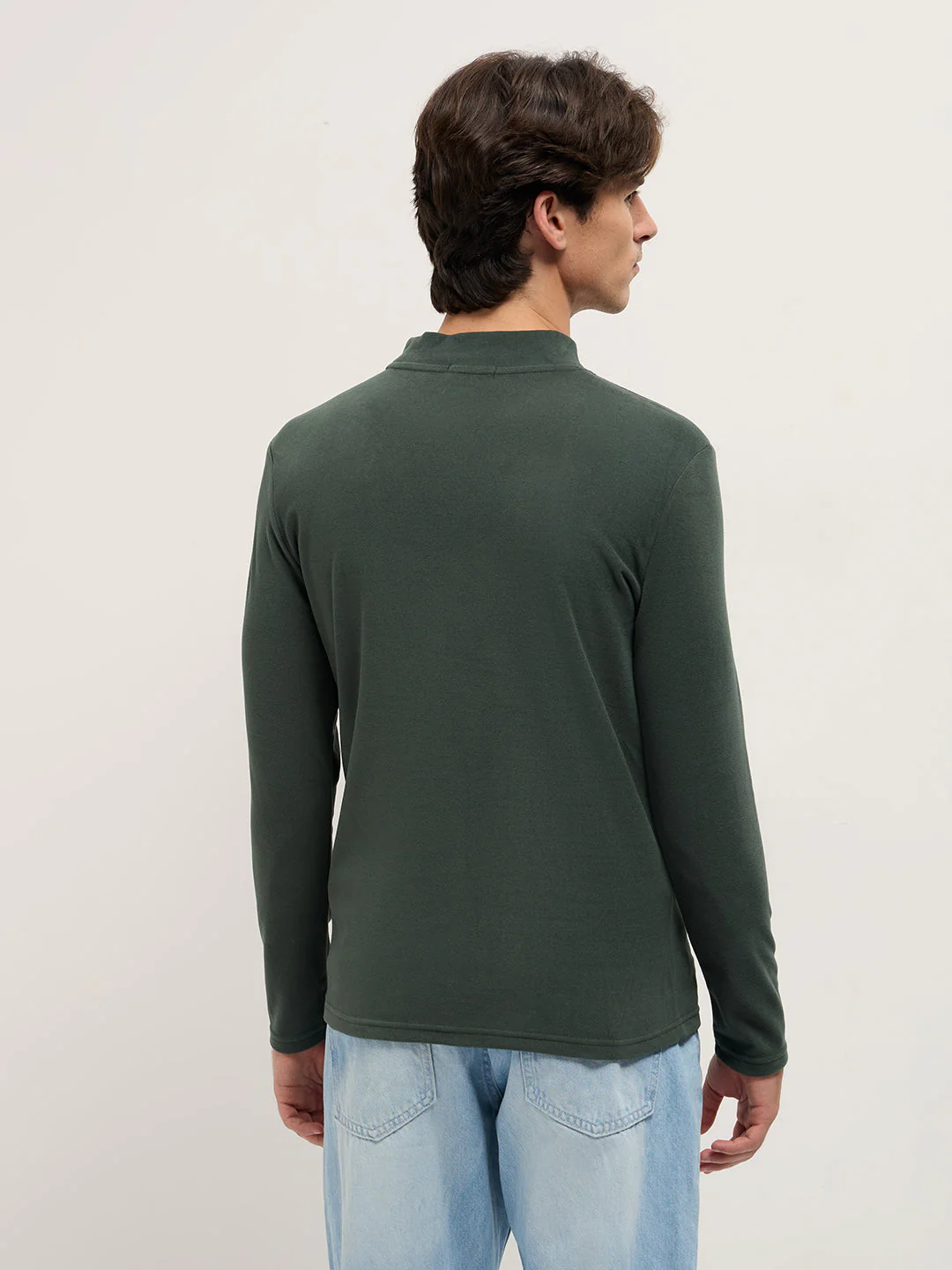 Men Green Slim Fit Crew Neck T-Shirt - Image 2
