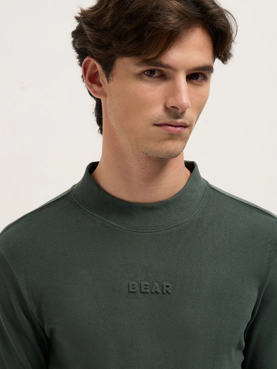 Men Green Slim Fit Crew Neck T-Shirt - Image 4